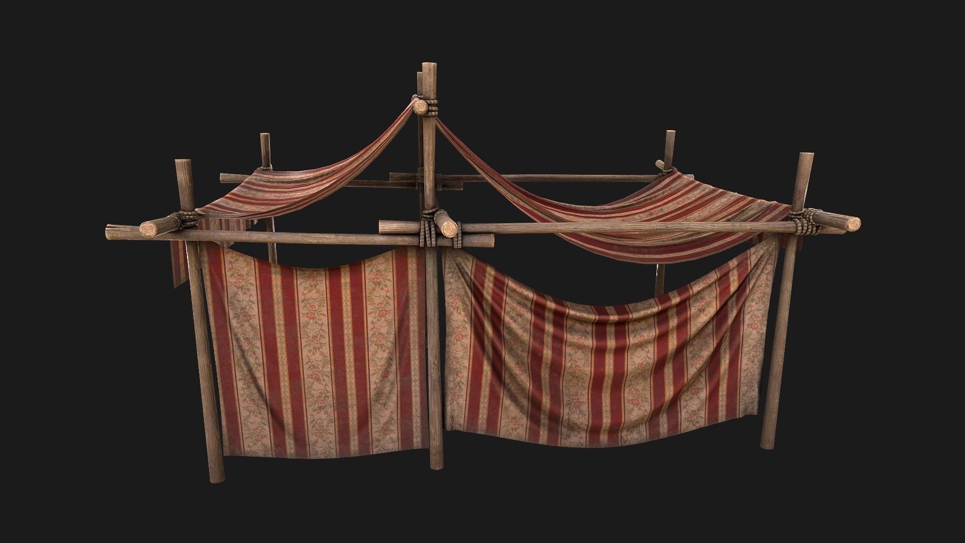 Royal Trade Fair Tent Stalls Low-poly 3D model_11