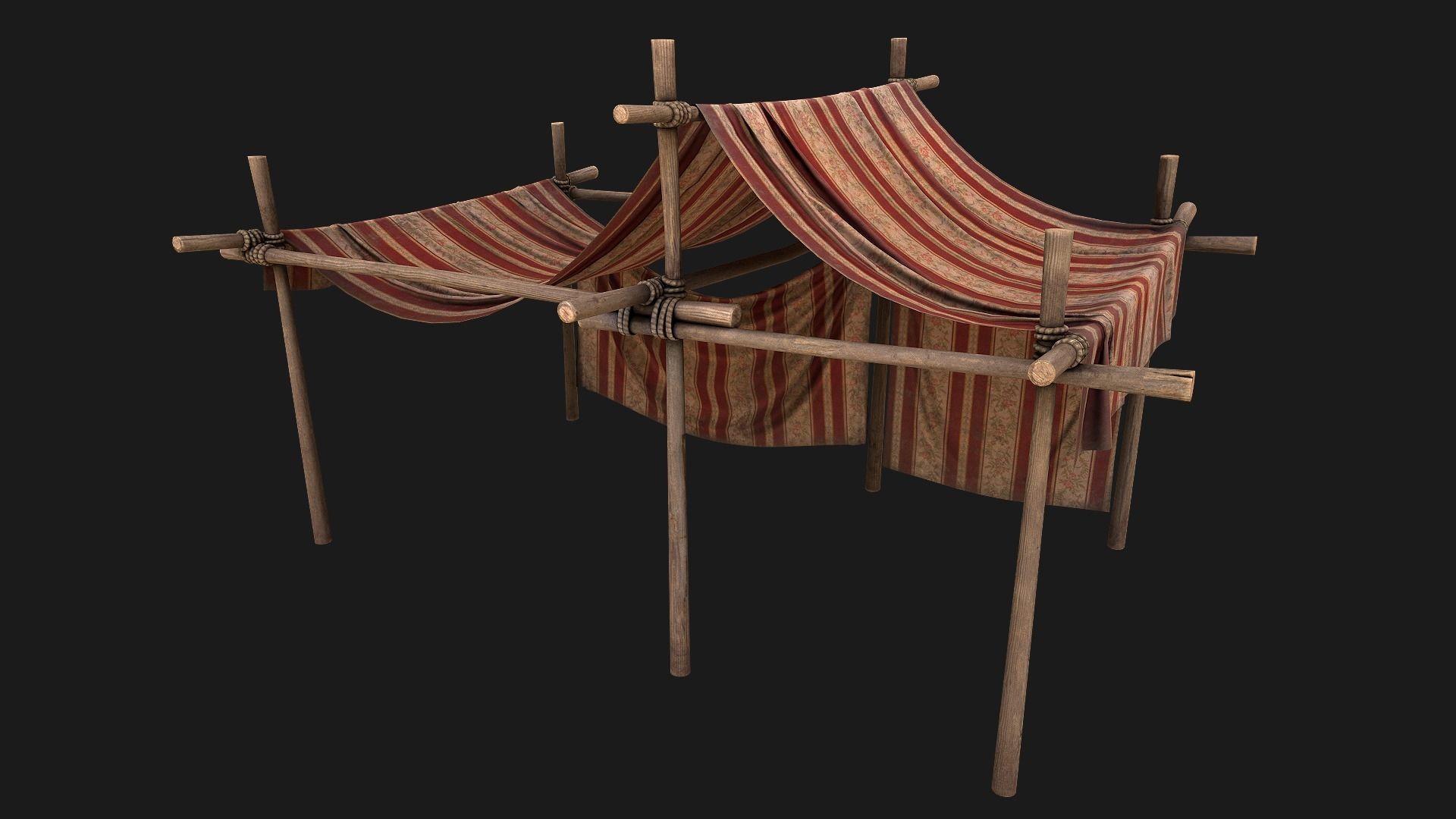 Royal Trade Fair Tent Stalls Low-poly 3D model_4