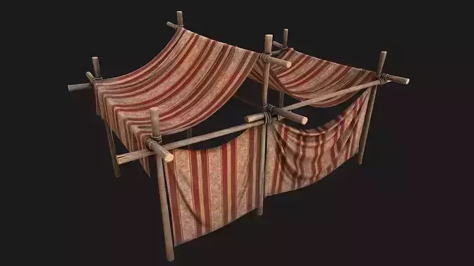 Royal Trade Fair Tent Stalls Low-poly 3D model