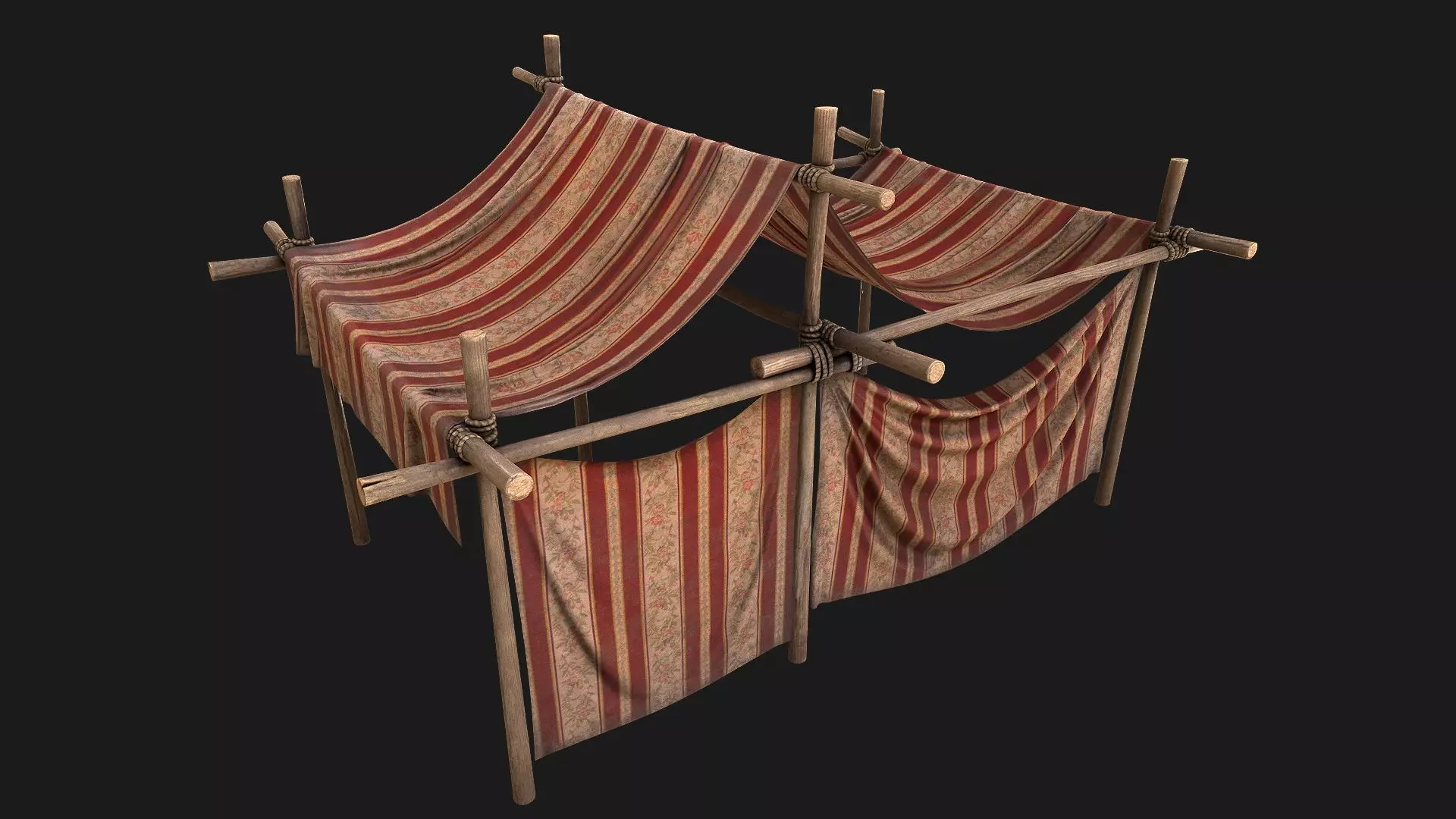 Royal Trade Fair Tent Stalls Bazaar Stall Market Low-poly 3D model