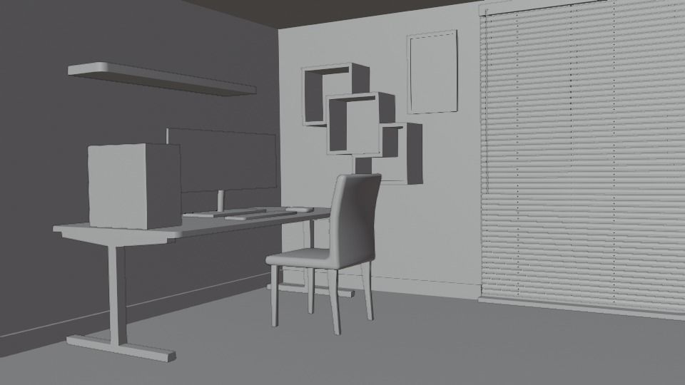 Clean Room Free low-poly 3D model_1