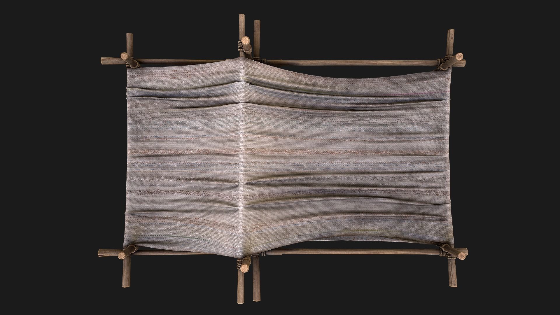 Medieval trade fair tent Stall Low-poly 3D model_10