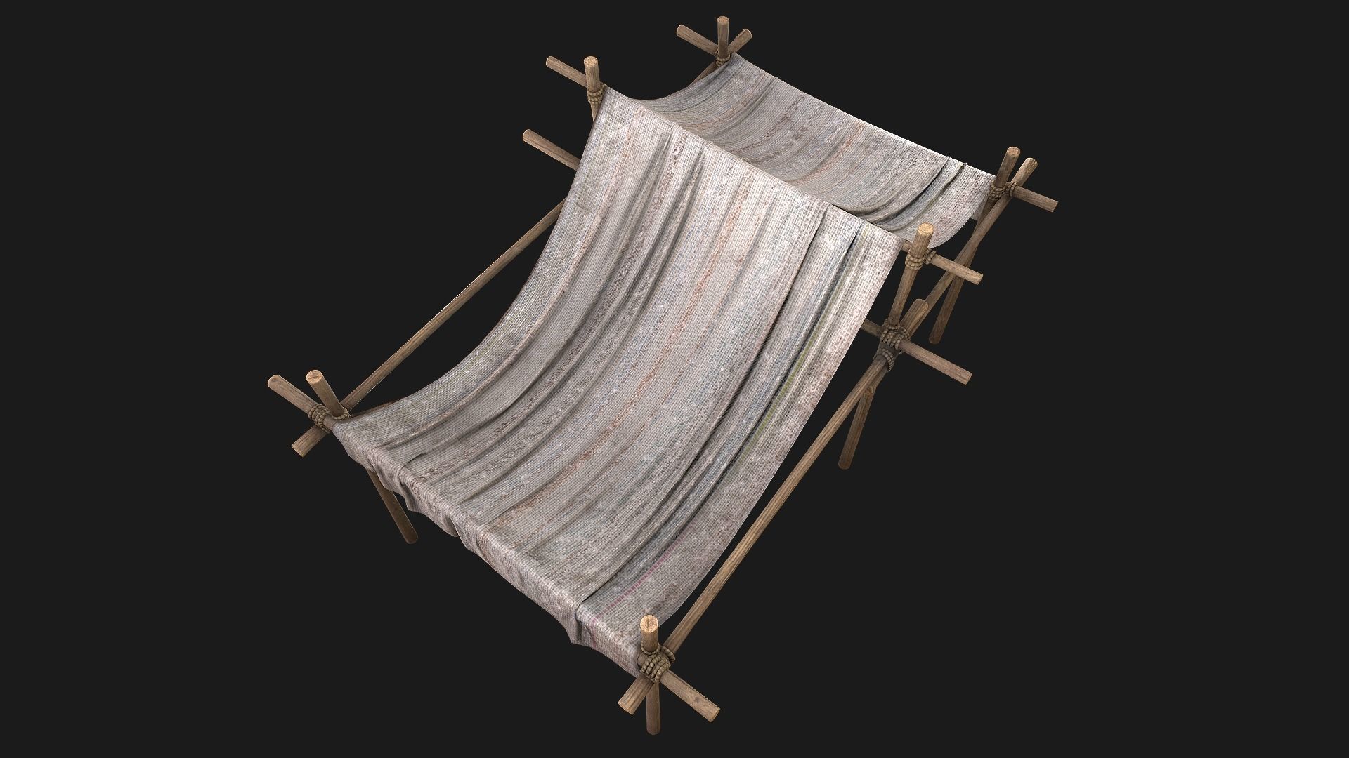 Medieval trade fair tent Stall Low-poly 3D model_16