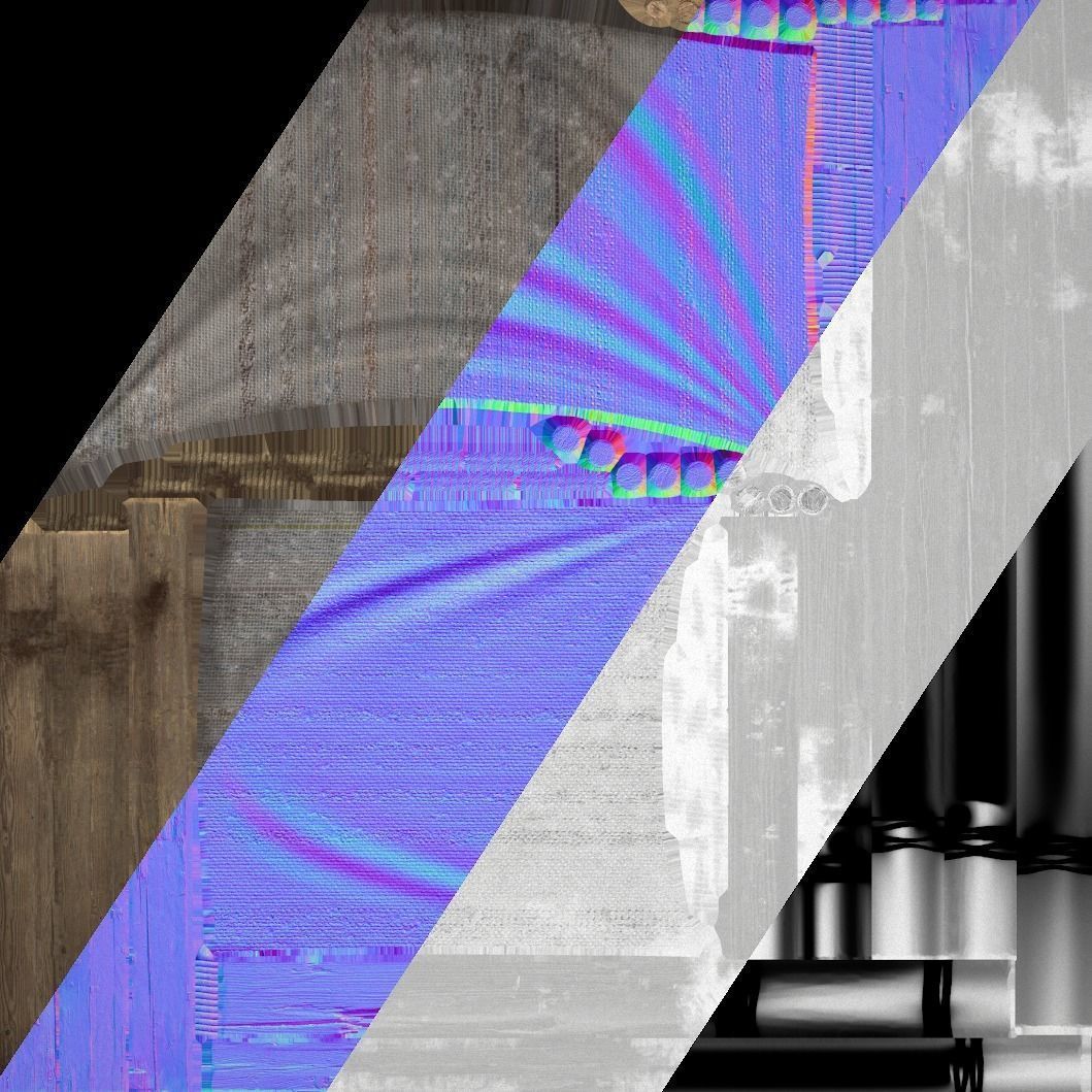 Medieval trade fair tent Stall Low-poly 3D model_20