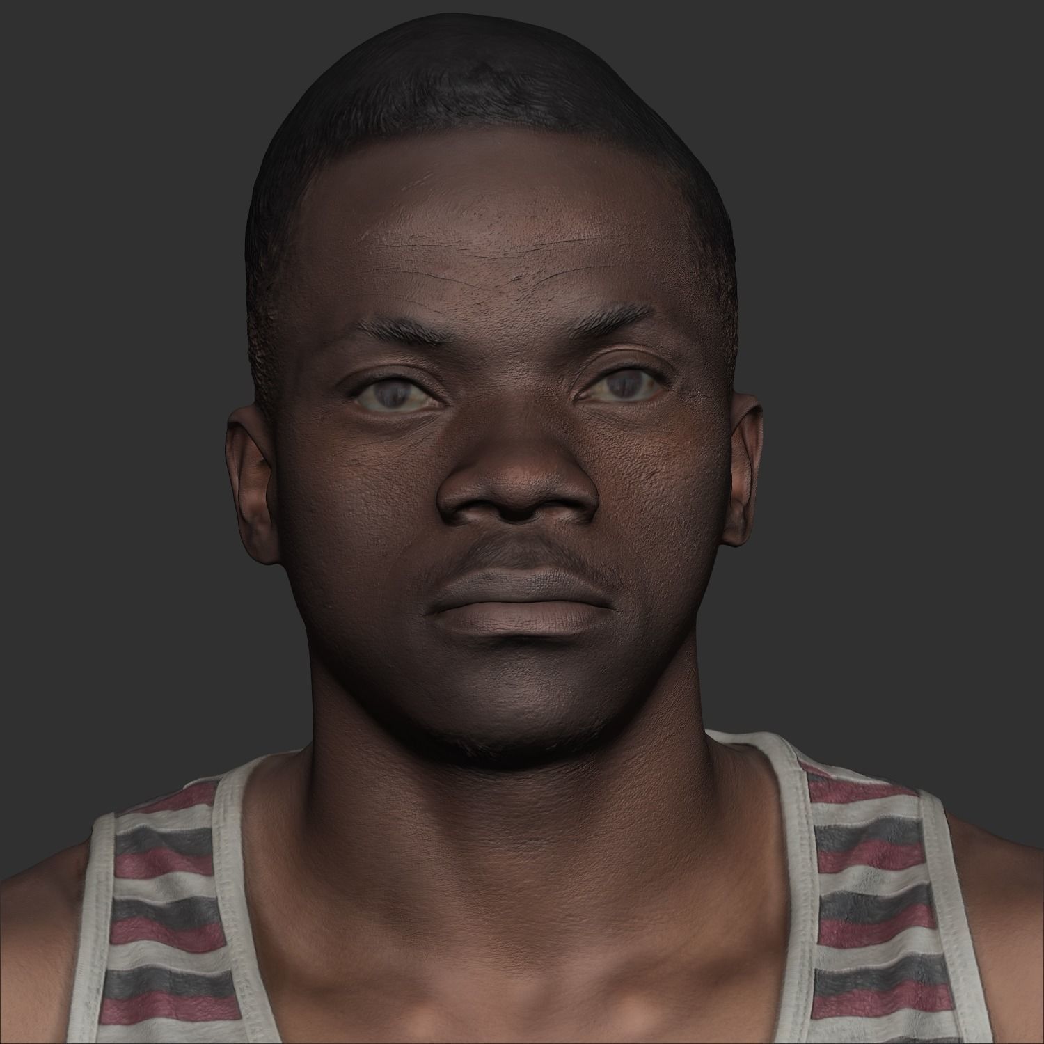 African man in casual ready for animation 367 Low-poly 3D model_7