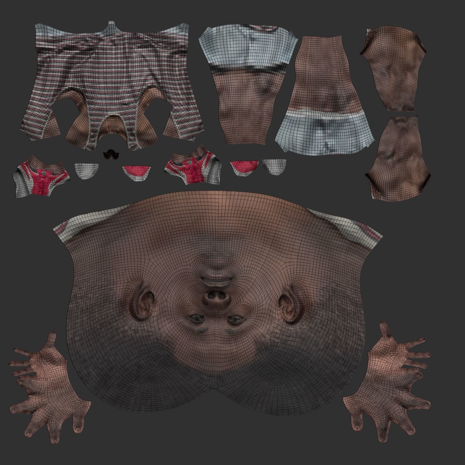 African man in casual ready for animation 367 Low-poly 3D model_8