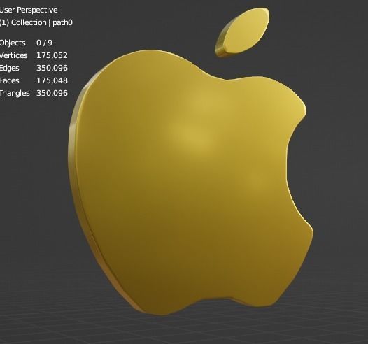 Apple 3D Logo Low-poly 3D model_4