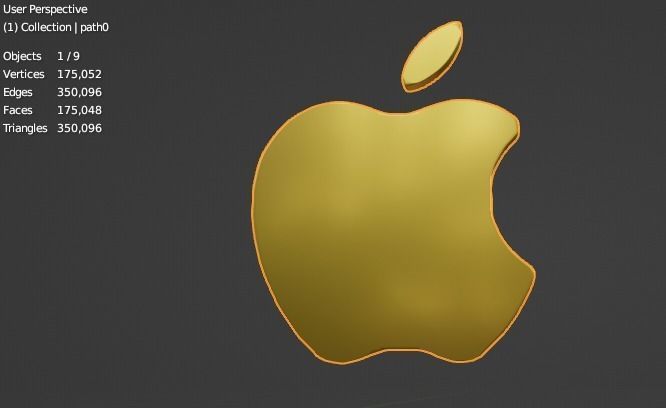 Apple 3D Logo Low-poly 3D model_5