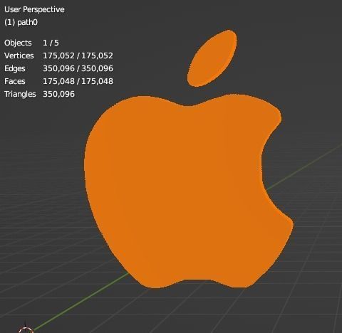 Apple 3D Logo Low-poly 3D model_3