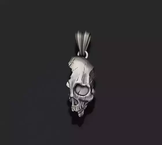 Cracked broken skull pendant 3D print model