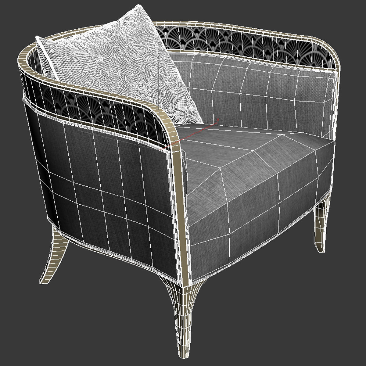 Caracole Lilian Accent Chair 3D model_7