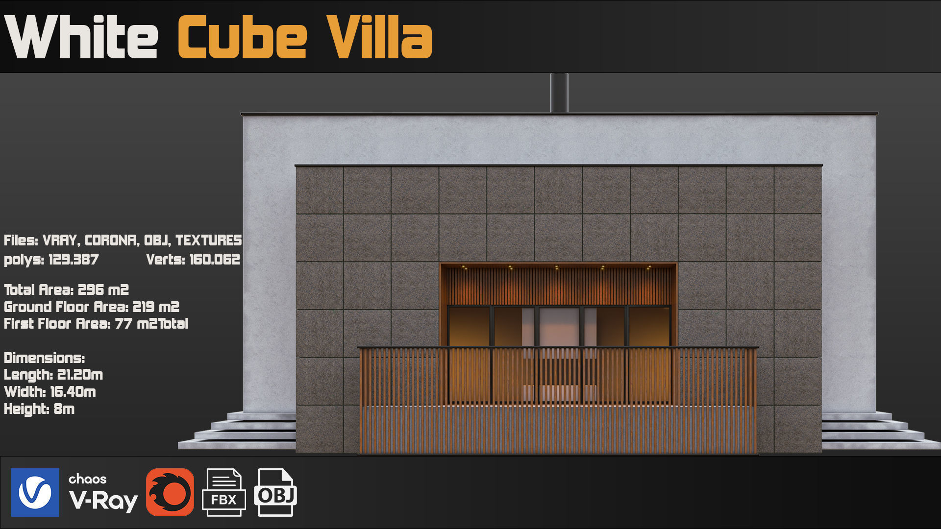 White Cube Villa 3D model_6