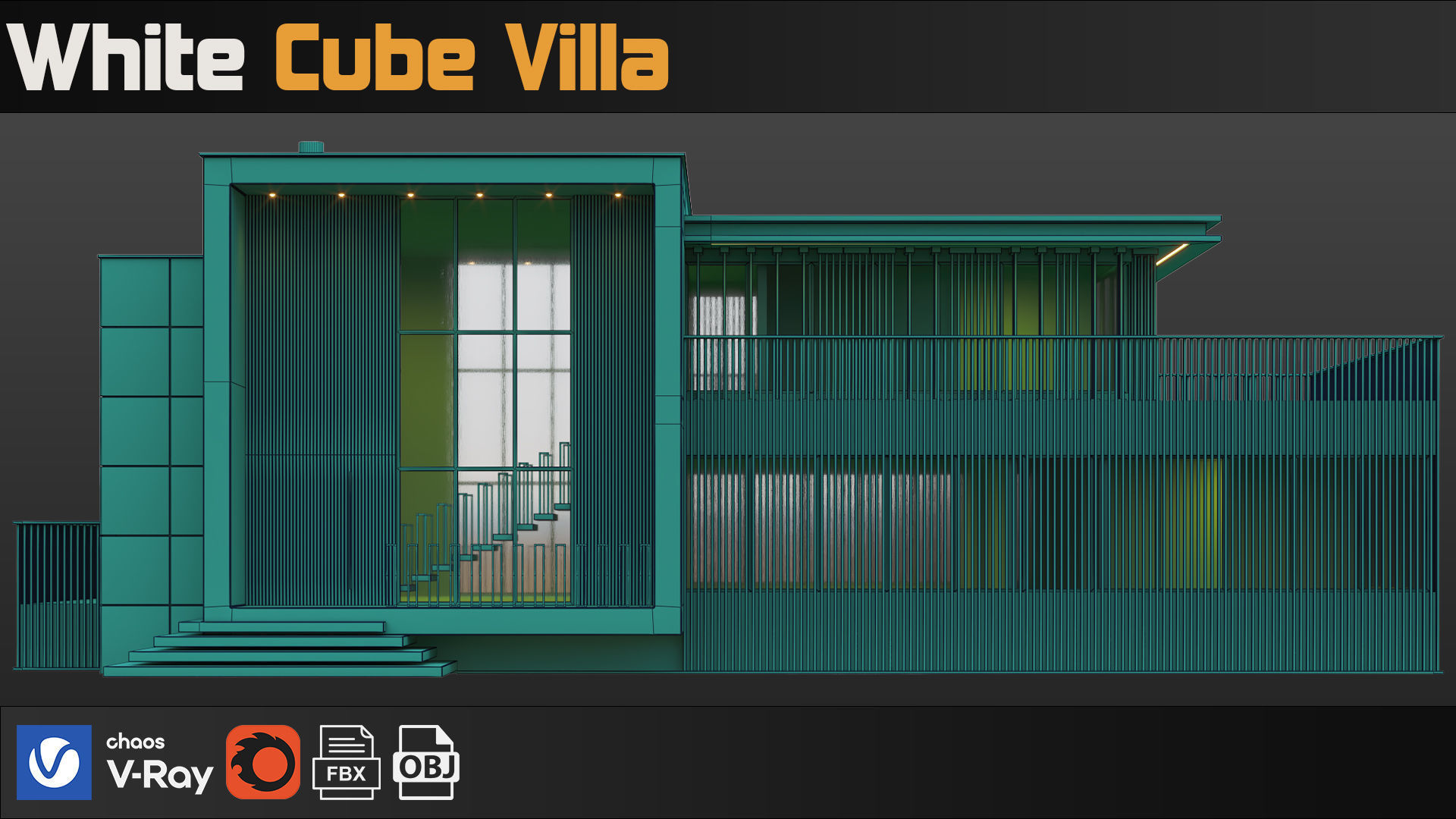 White Cube Villa 3D model_11