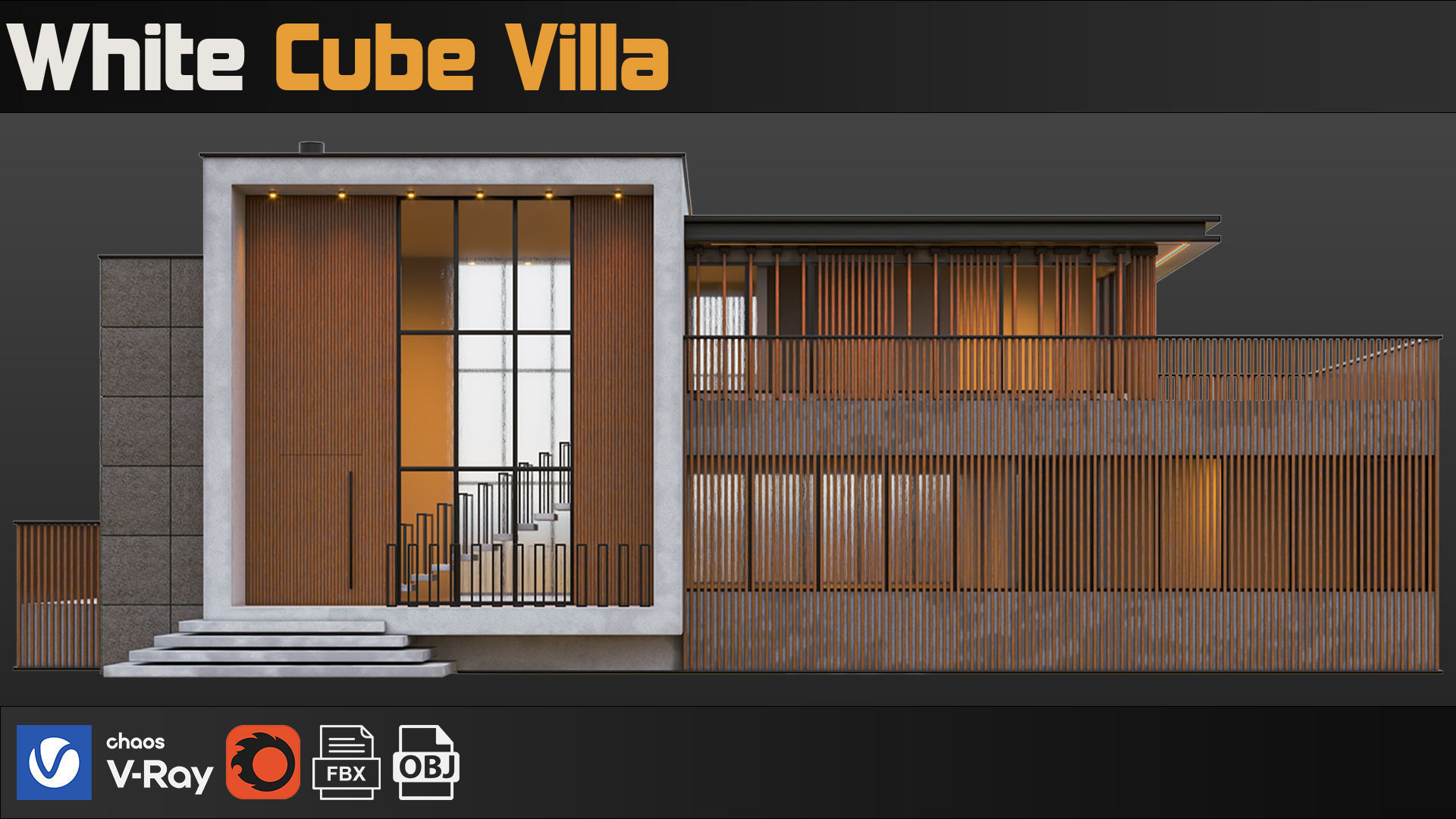 White Cube Villa 3D model_4