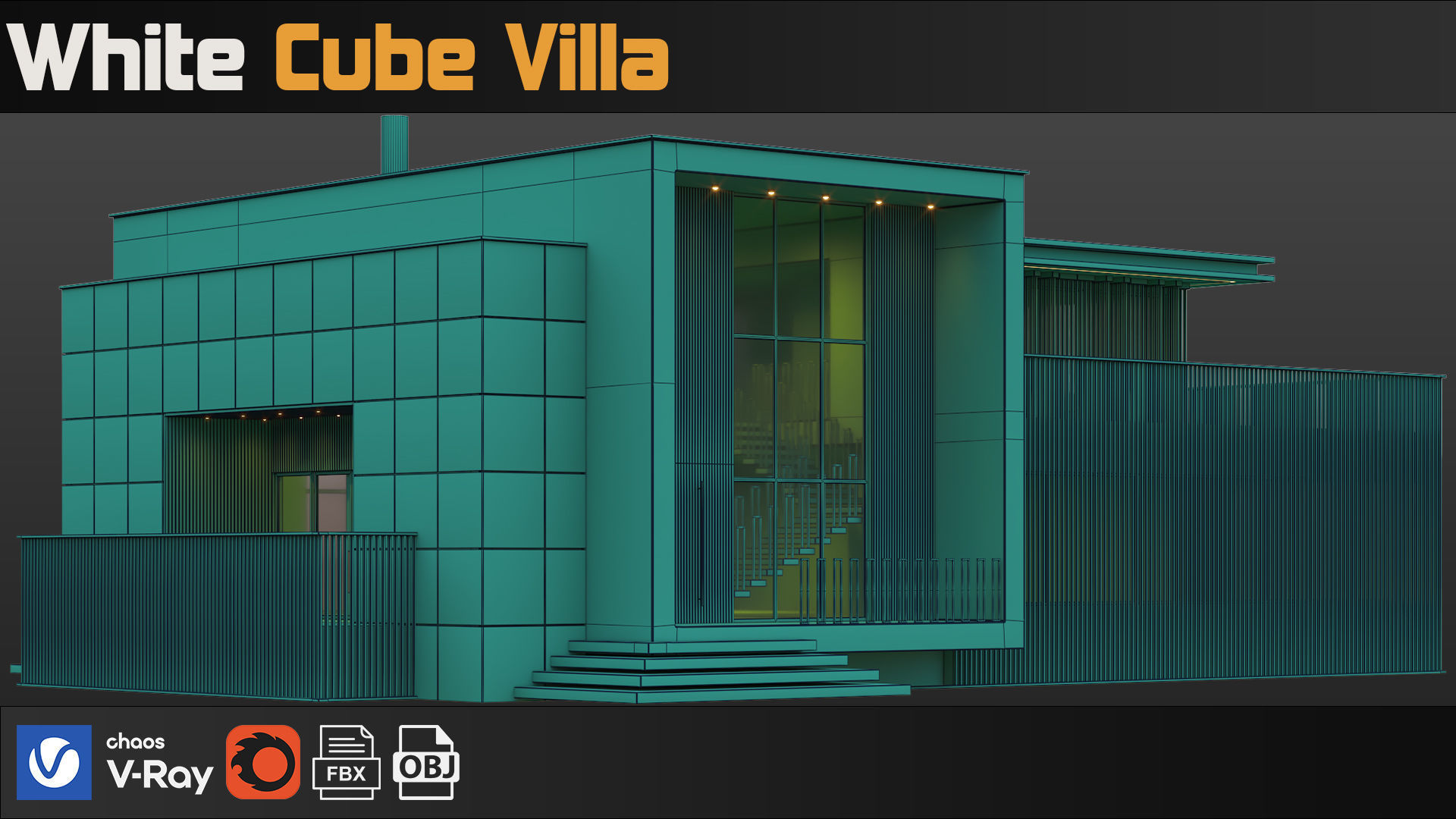 White Cube Villa 3D model_12