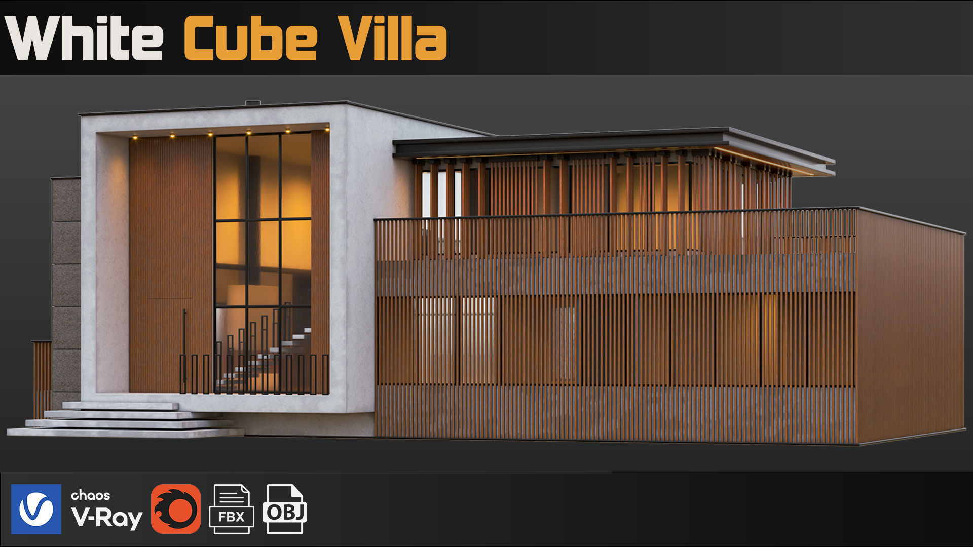 White Cube Villa 3D model_2