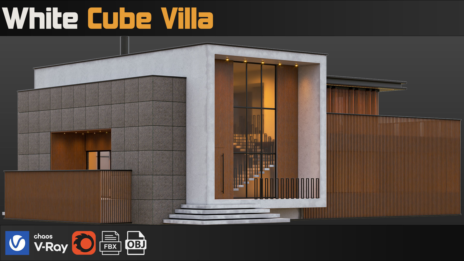 White Cube Villa 3D model_3