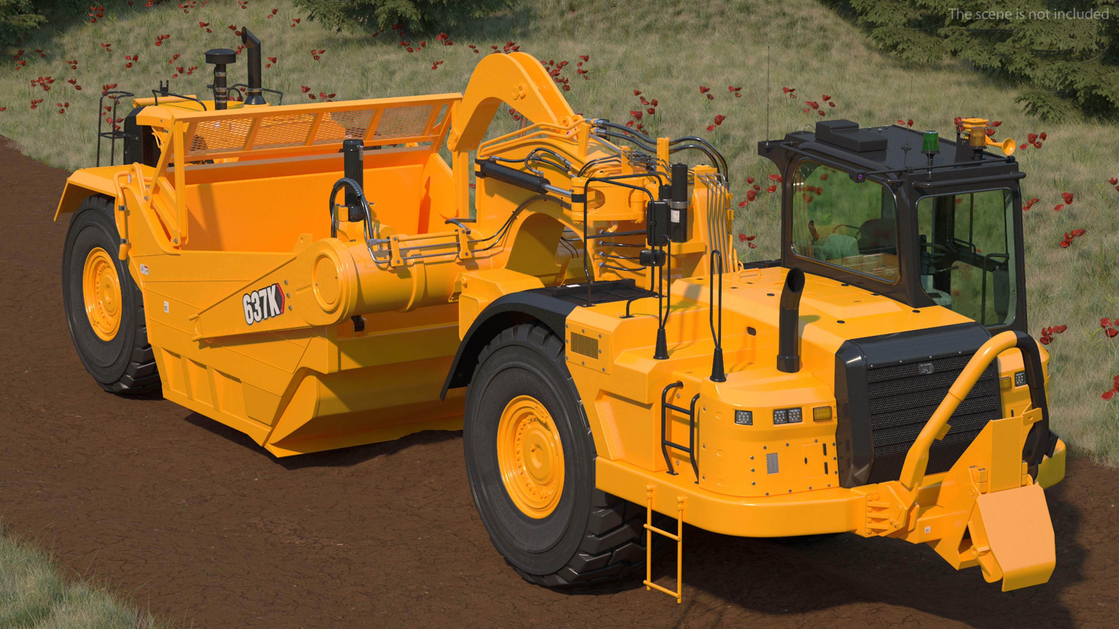 Cat 637k Scraper Rigged 3D model_3