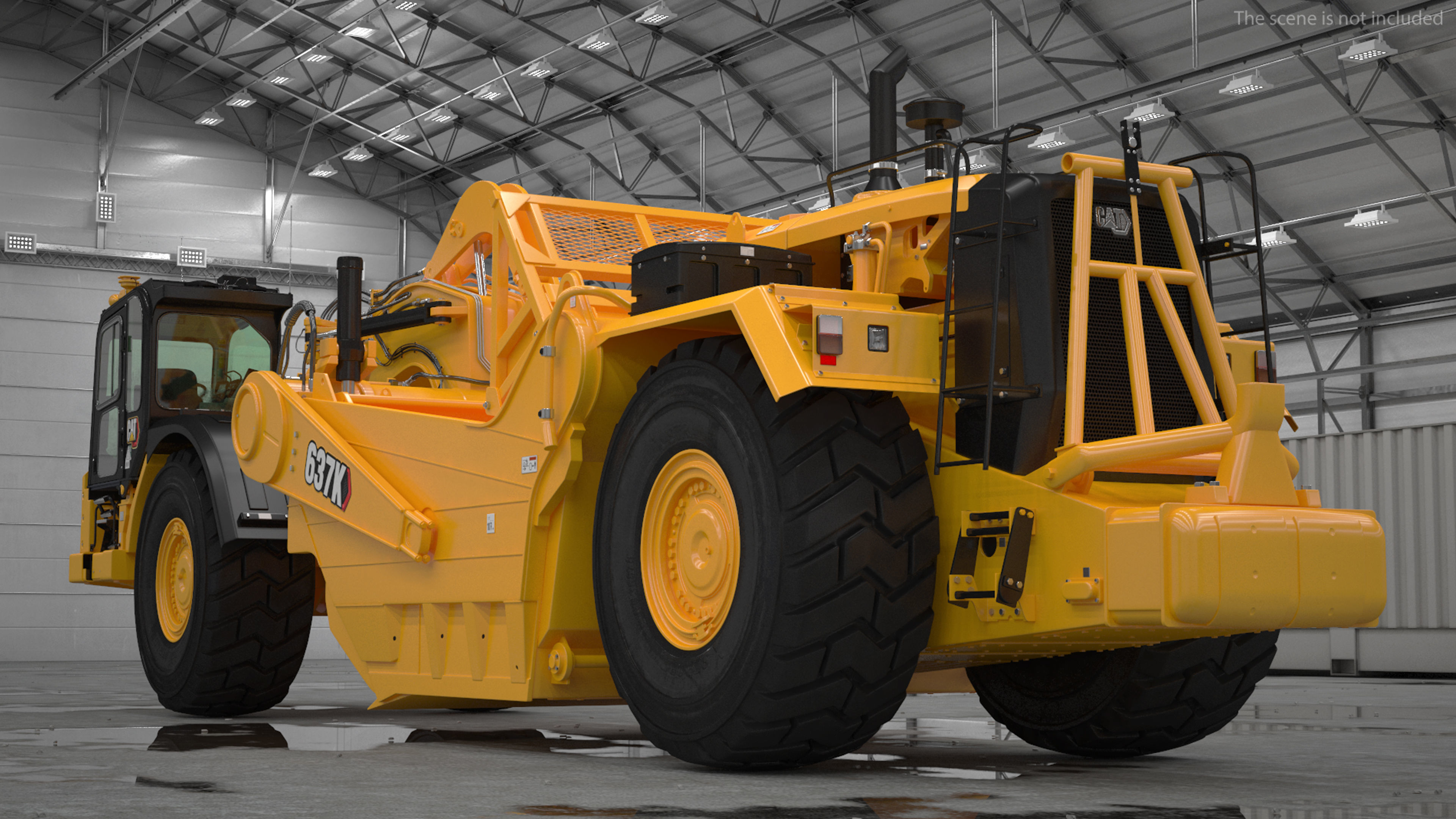 Cat 637k Scraper Rigged 3D model_9