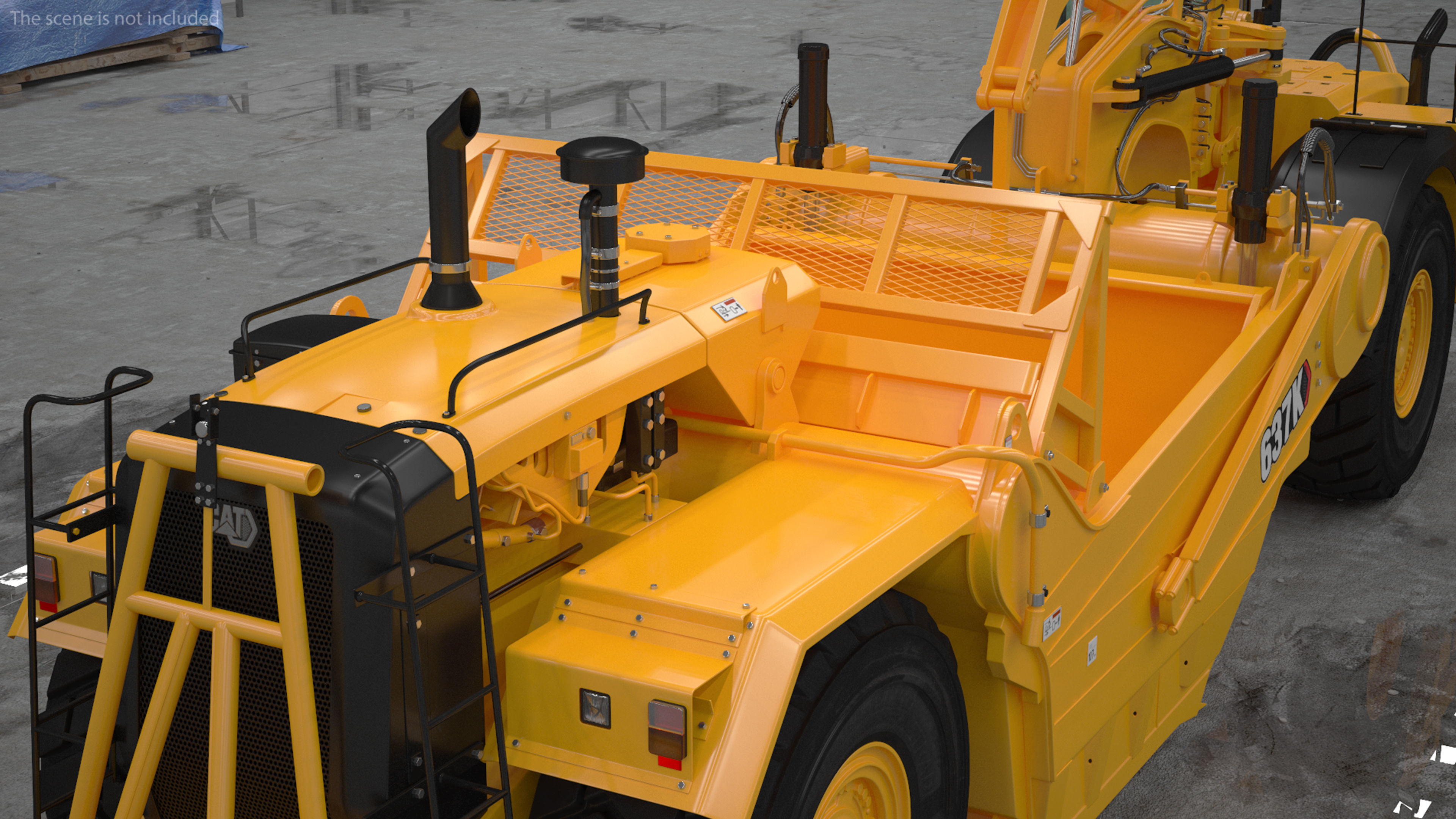 Cat 637k Scraper Rigged 3D model_14