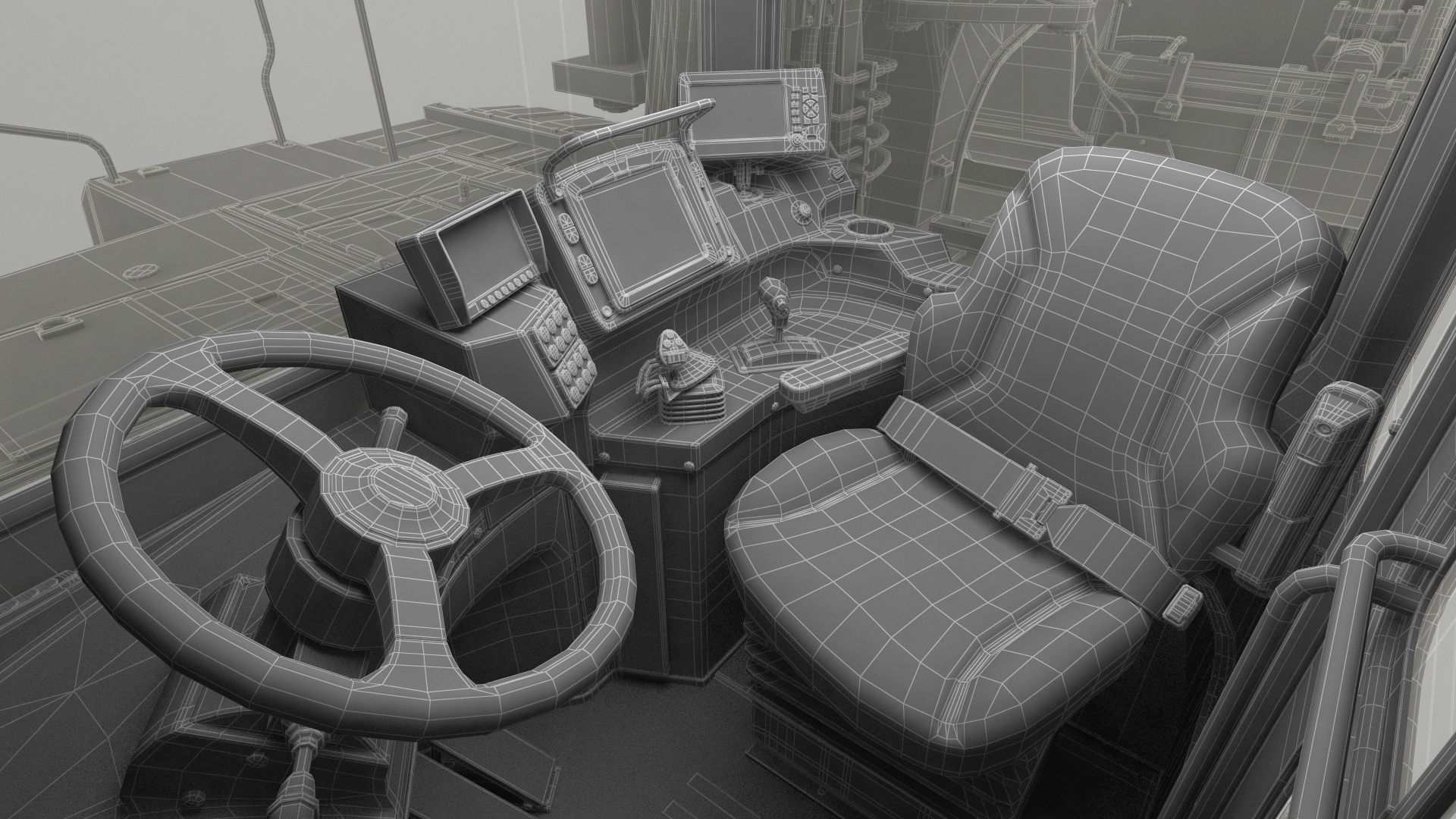 Cat 637k Scraper Rigged 3D model_70