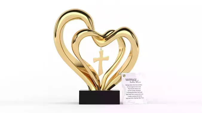 Double Heart Wedding Cross
