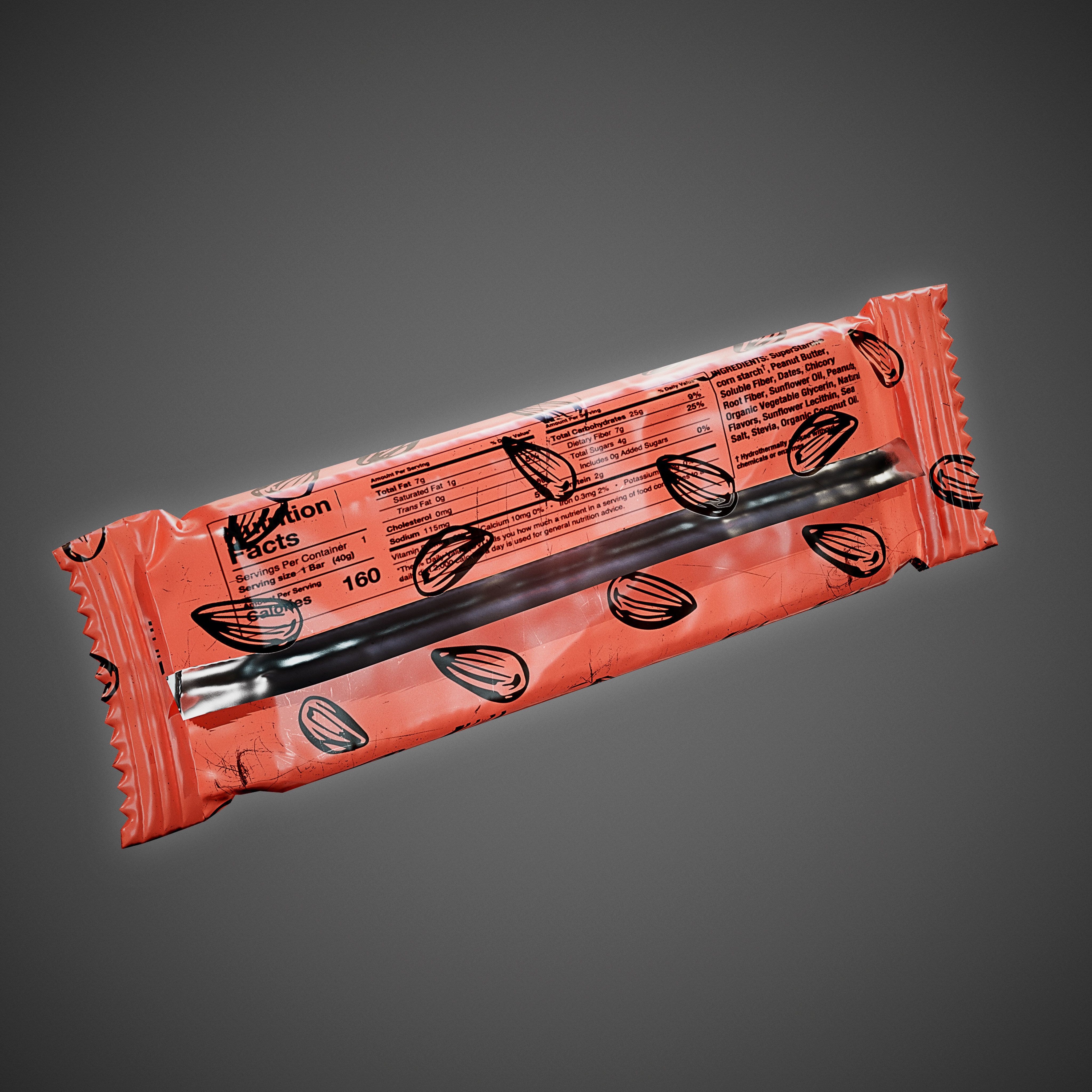 EnergyBar Game Ready Model chocolate bar Low-poly 3D model_5