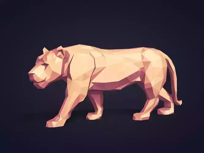 LowPoly Tiger Figurine -- Ready for 3D Printing  3D print model