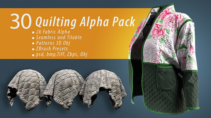 30QuiltingAlphaPack quilting alpha pack 3D model