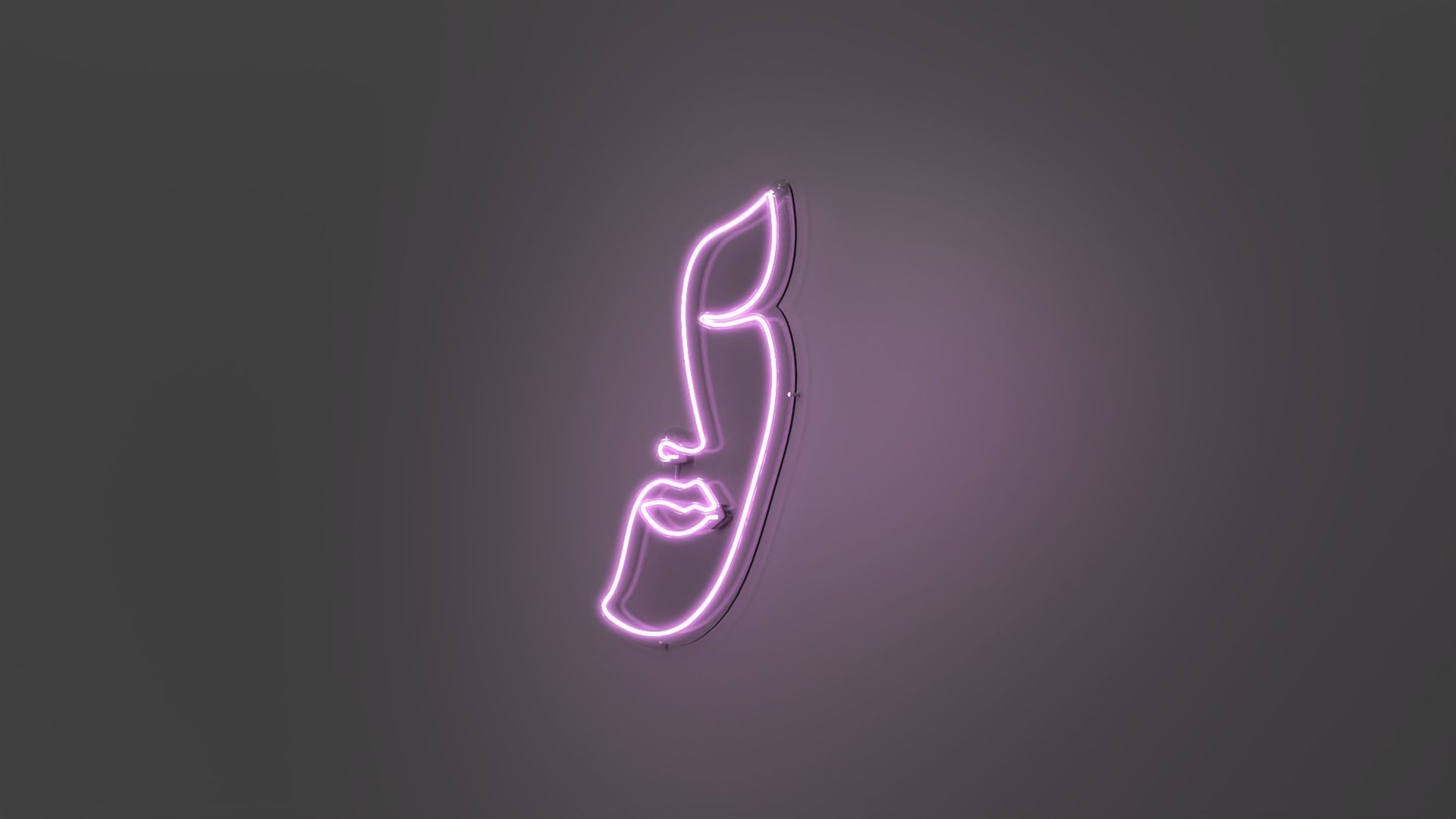 Face 2 - Neon Sign 3D model_3