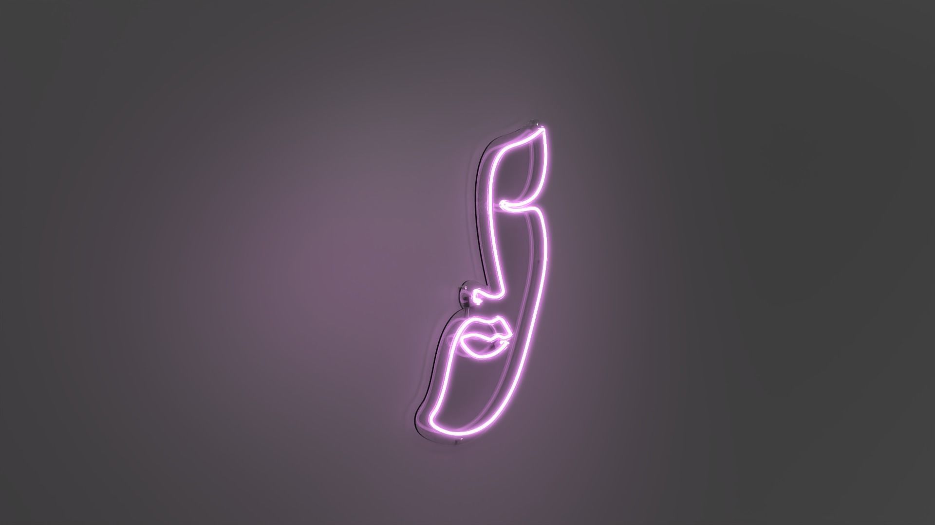 Face 2 - Neon Sign 3D model_5