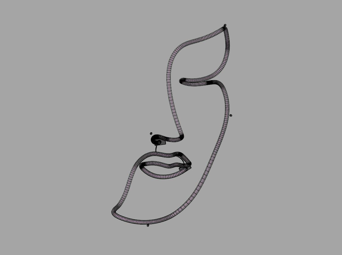 Face 2 - Neon Sign 3D model_7