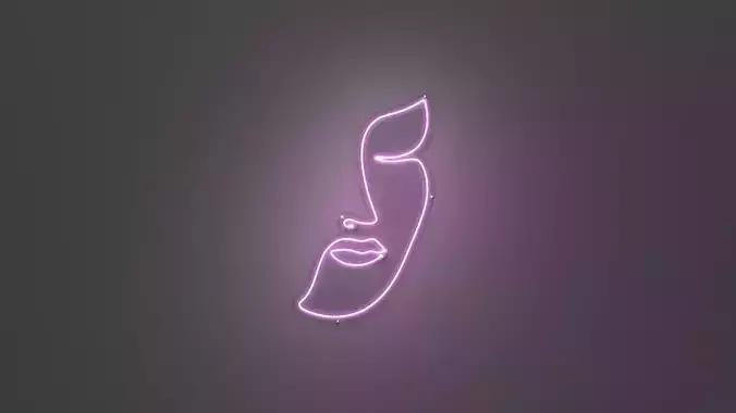 Face 2 - Neon Sign 3D model