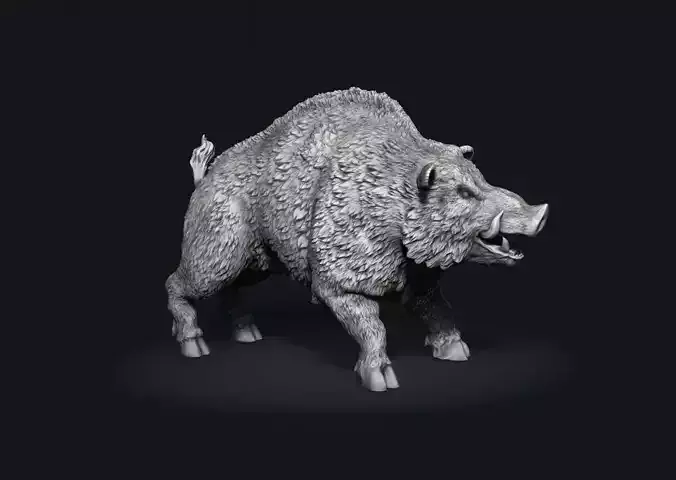 High Poly boar printable 3D model