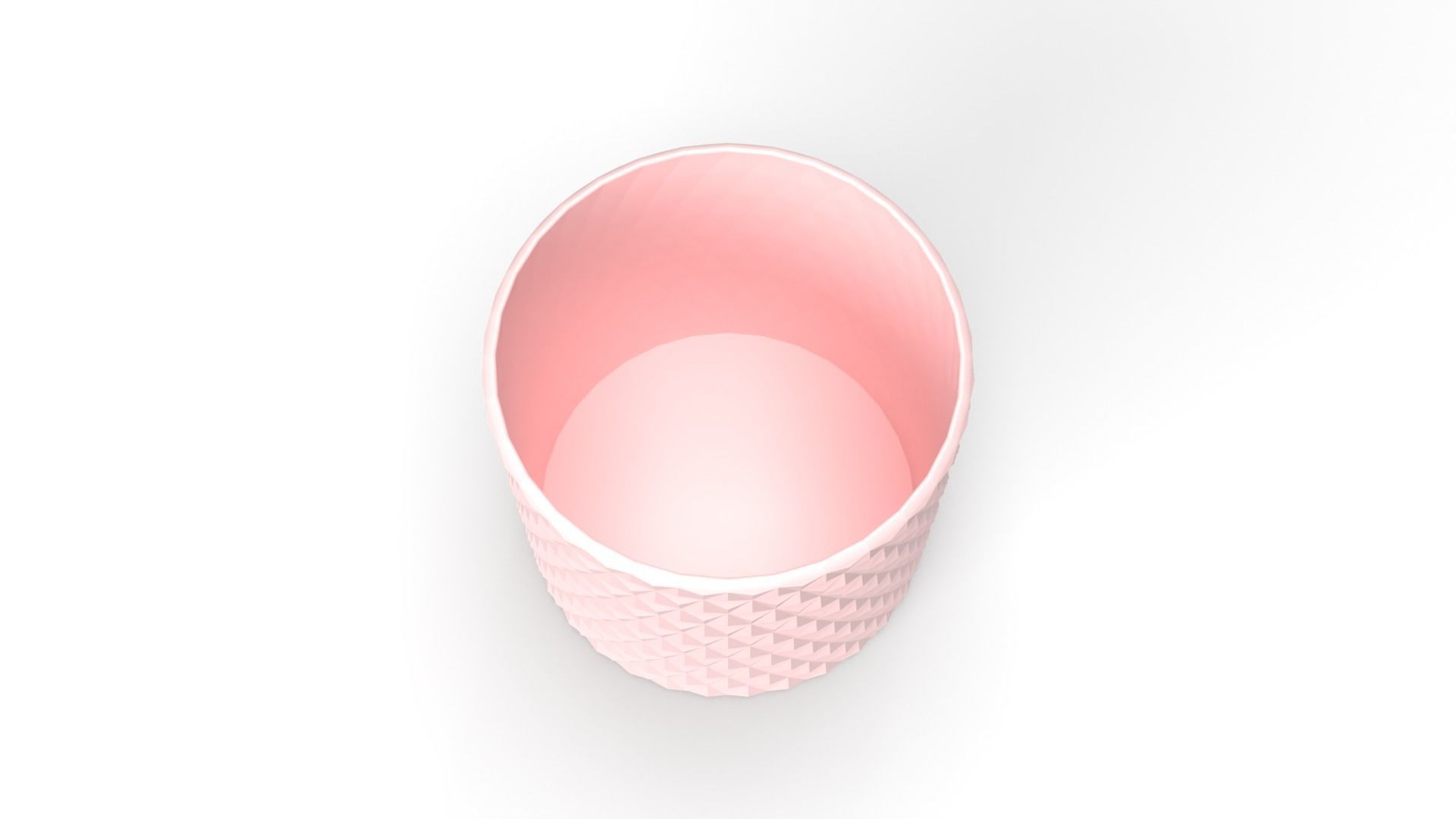 Realistic 3D pink coloured Triangular Vase 3D print model_4