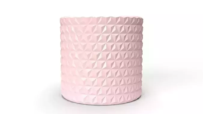 Realistic 3D pink coloured Triangular Vase