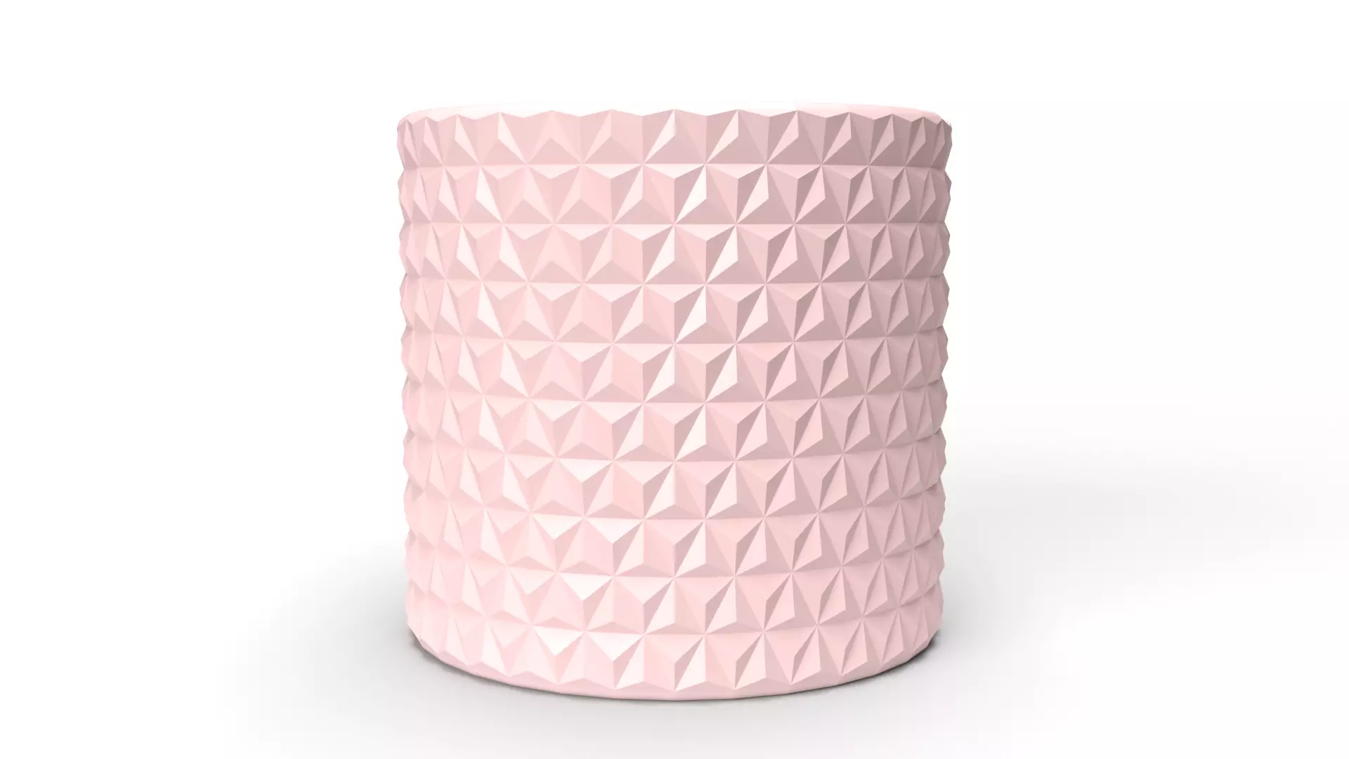 Realistic 3D pink coloured Triangular Vase 3D print model_0