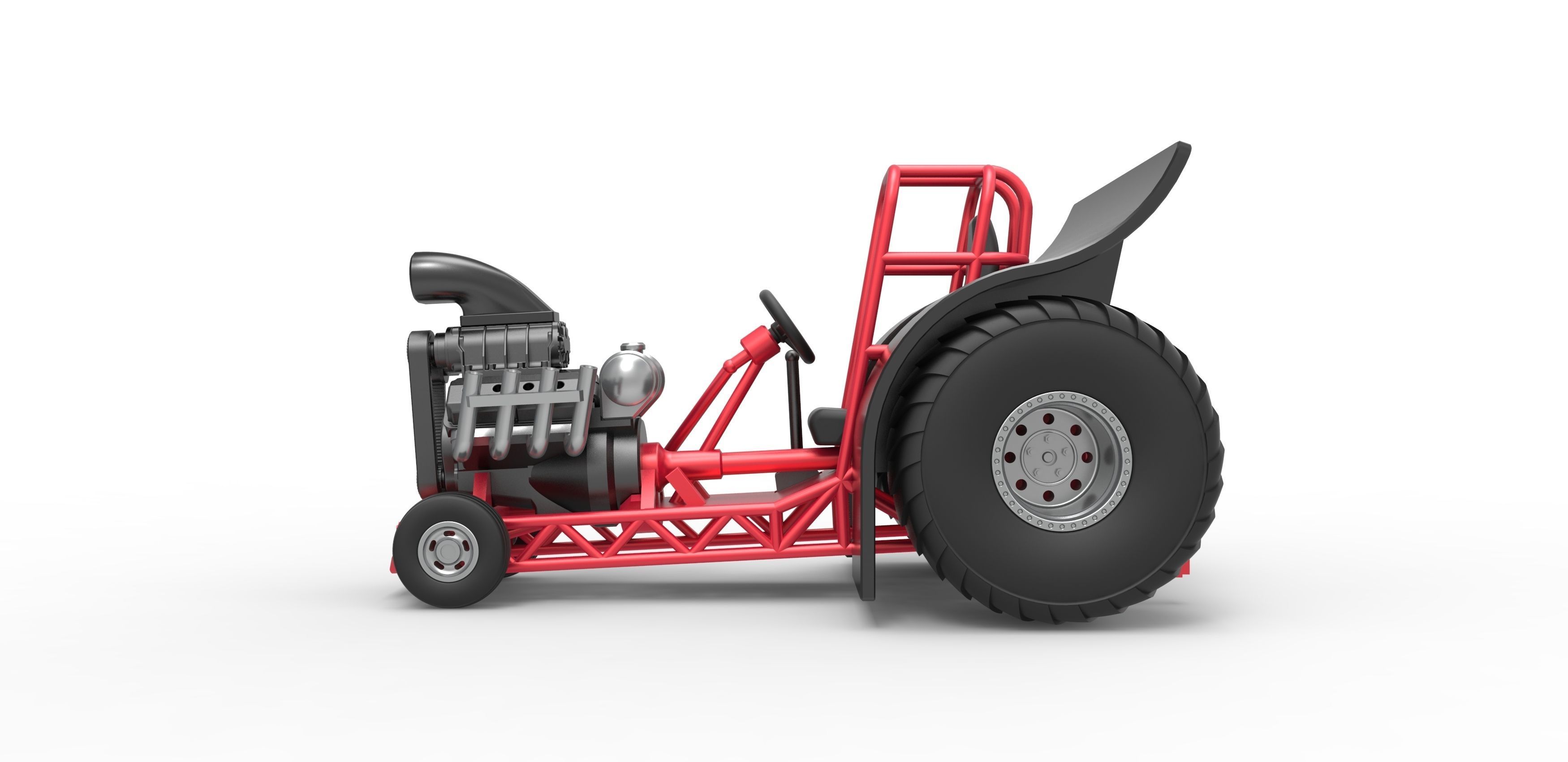 Mini Rod pulling tractor Scale 1 to 25 3D print model_7