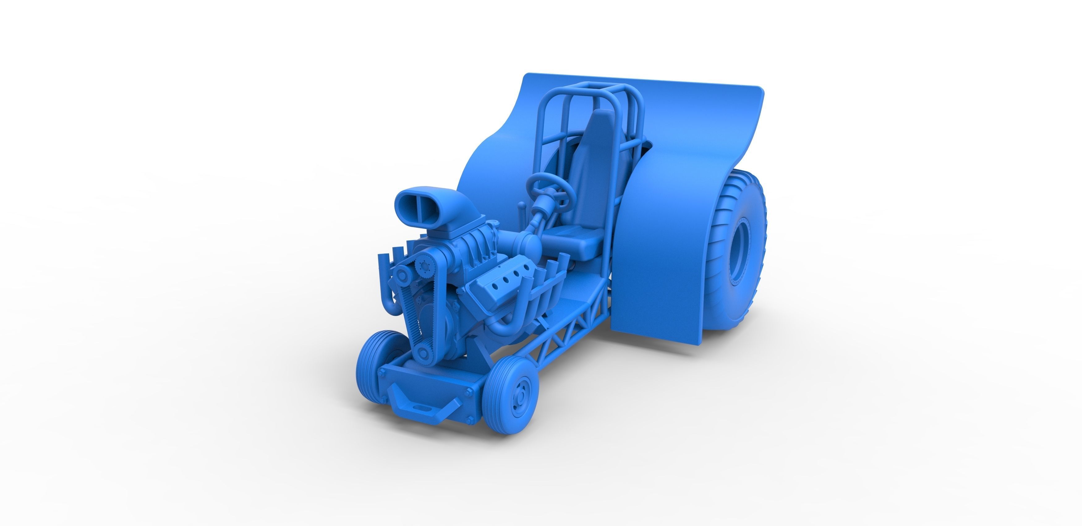 Mini Rod pulling tractor Scale 1 to 25 3D print model_16