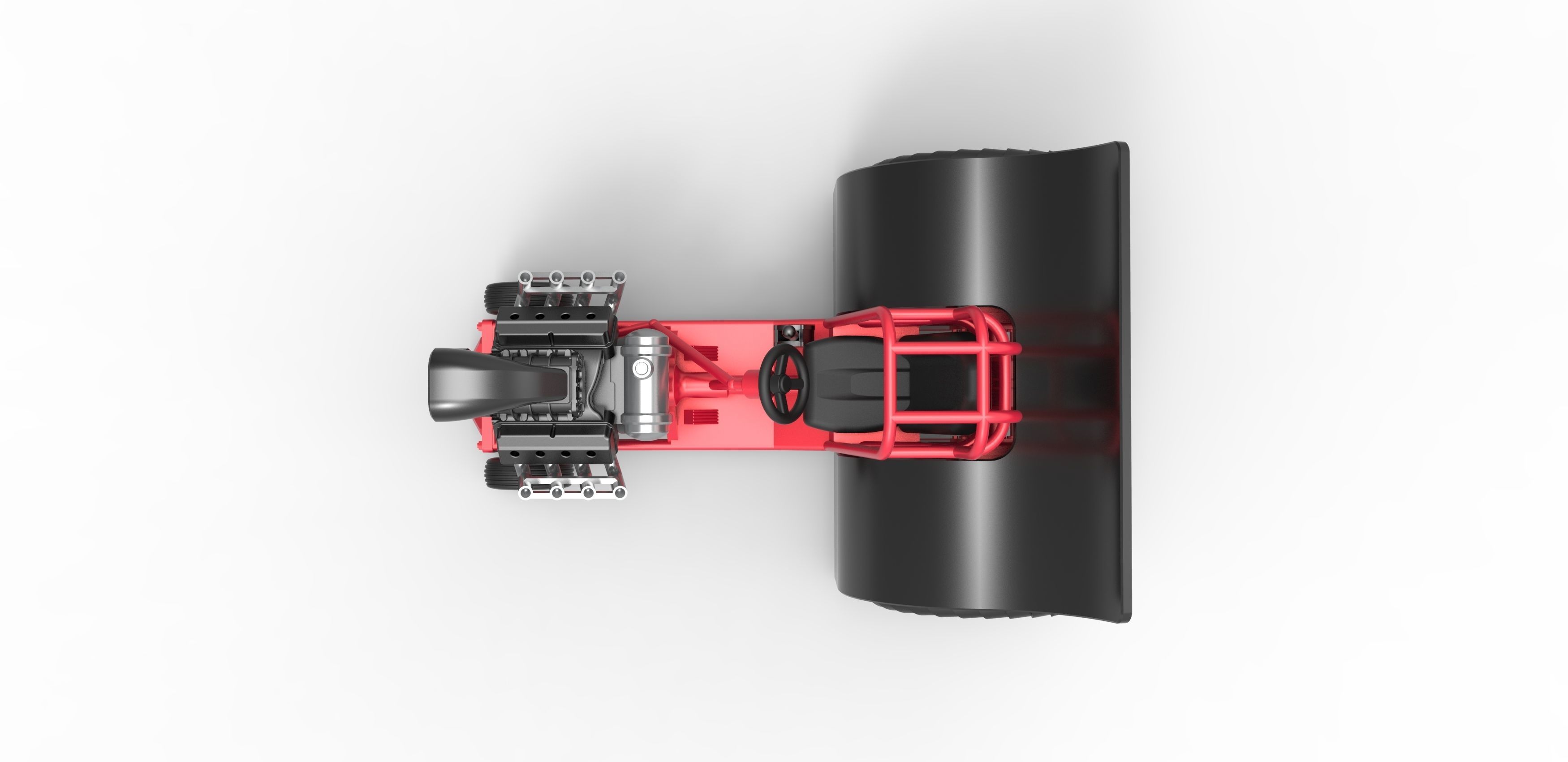 Mini Rod pulling tractor Scale 1 to 25 3D print model_9