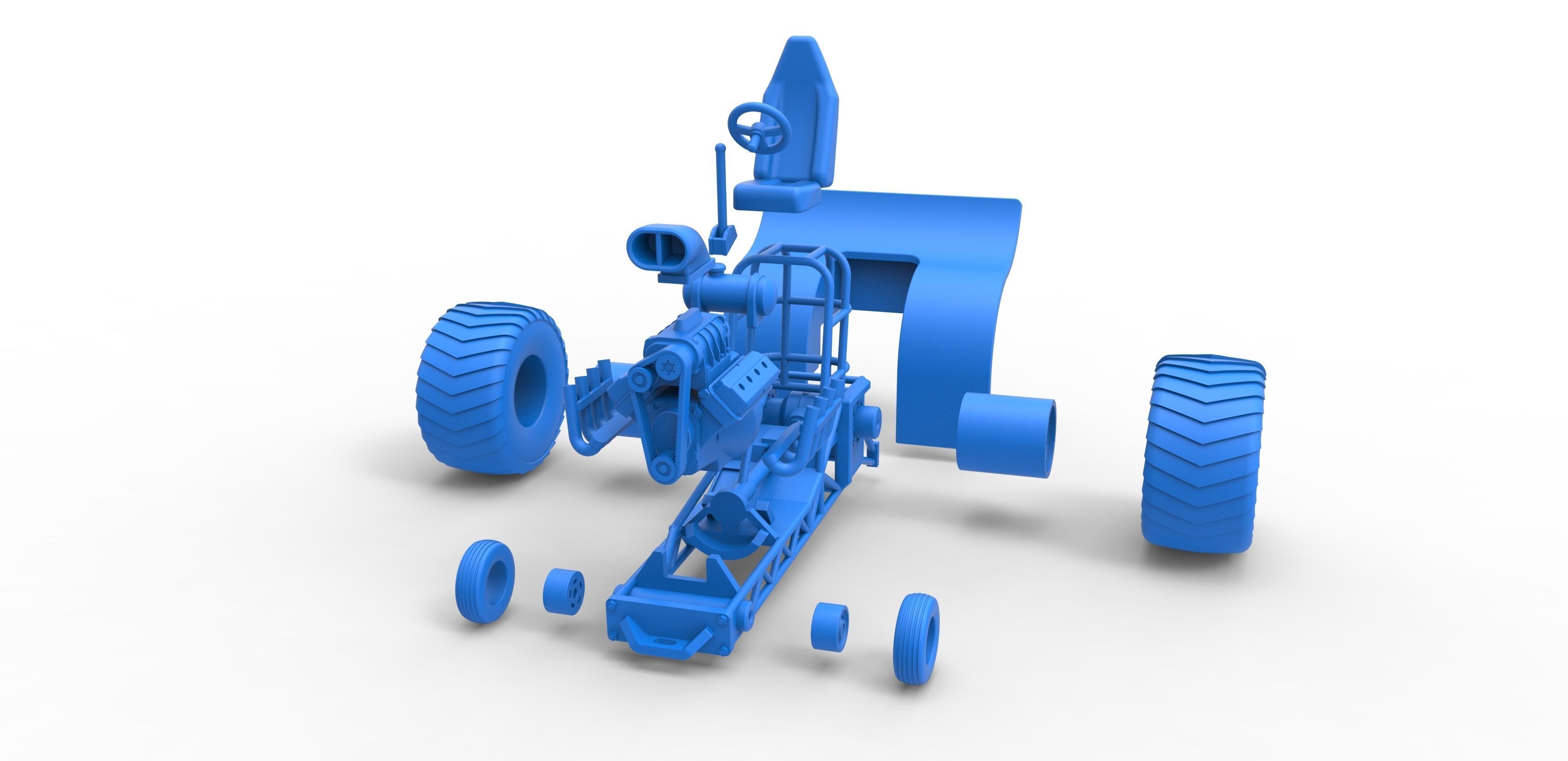 Mini Rod pulling tractor Scale 1 to 25 3D print model_29