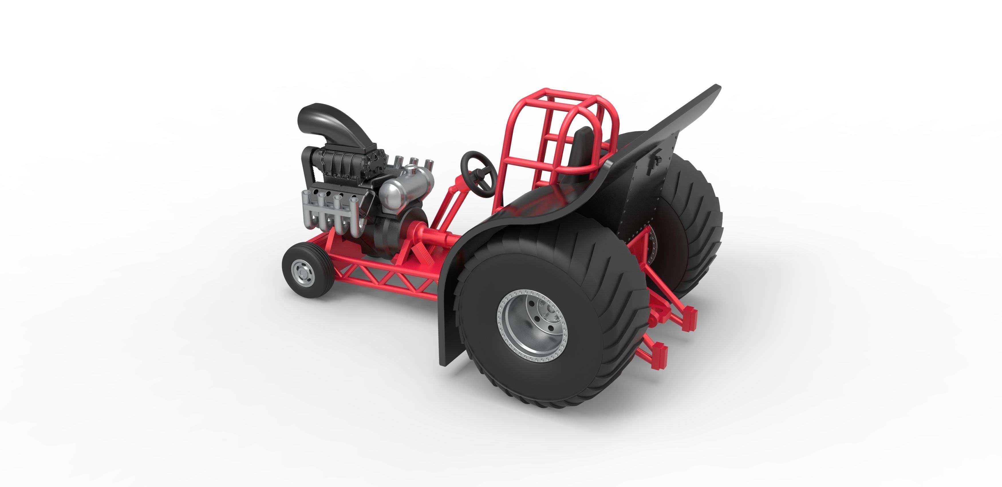 Mini Rod pulling tractor Scale 1 to 25 3D print model_10