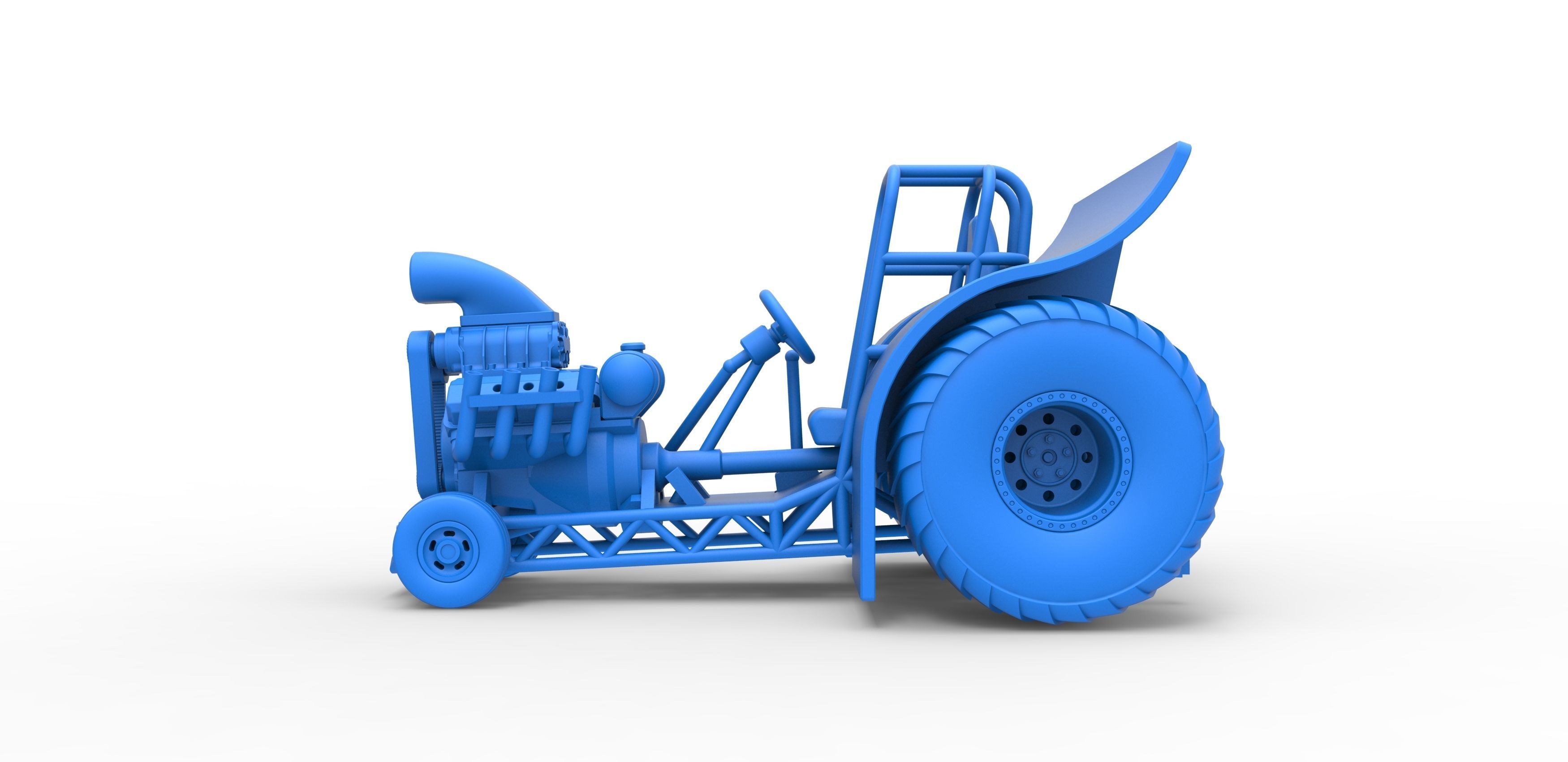 Mini Rod pulling tractor Scale 1 to 25 3D print model_20