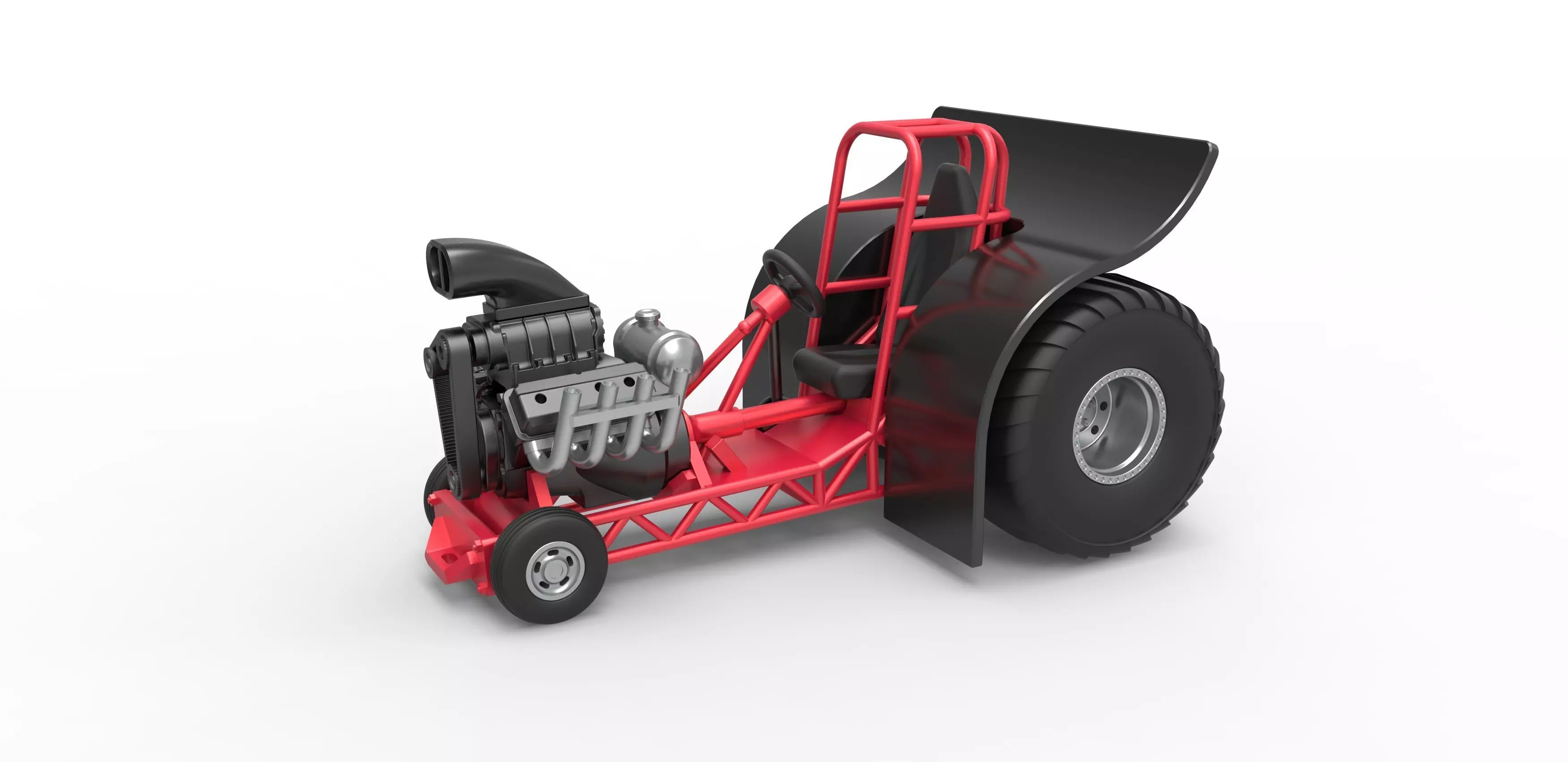 Mini Rod pulling tractor Scale 1 to 25 3D print model_0