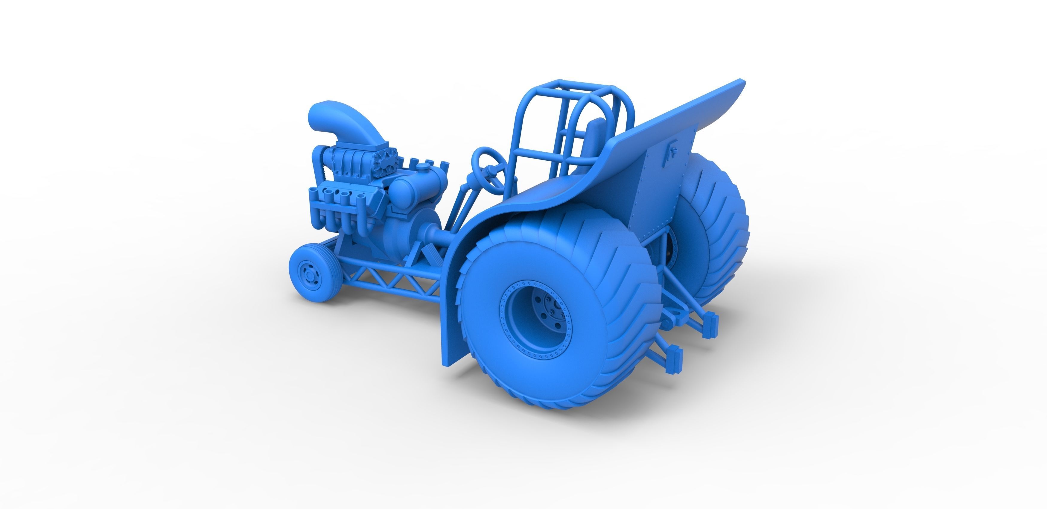 Mini Rod pulling tractor Scale 1 to 25 3D print model_23