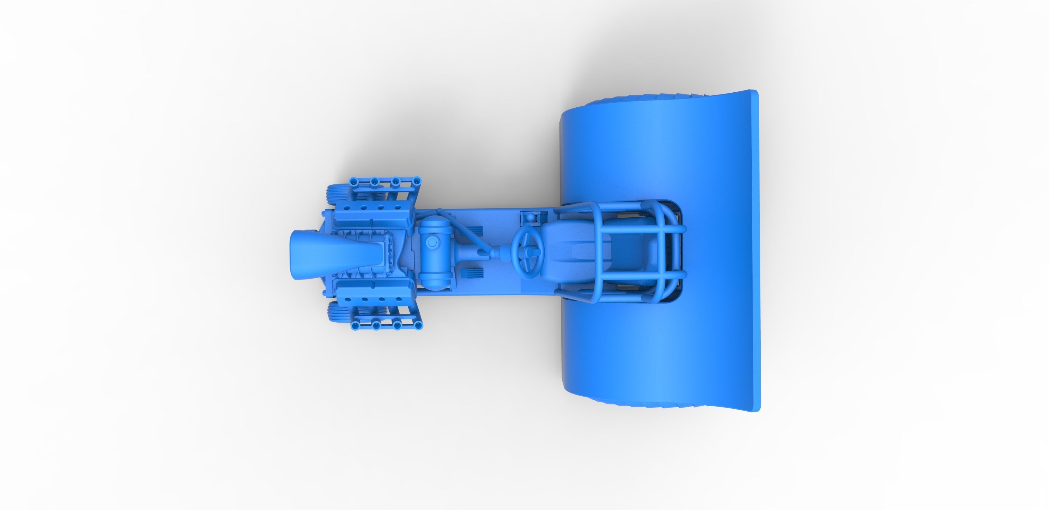 Mini Rod pulling tractor Scale 1 to 25 3D print model_22
