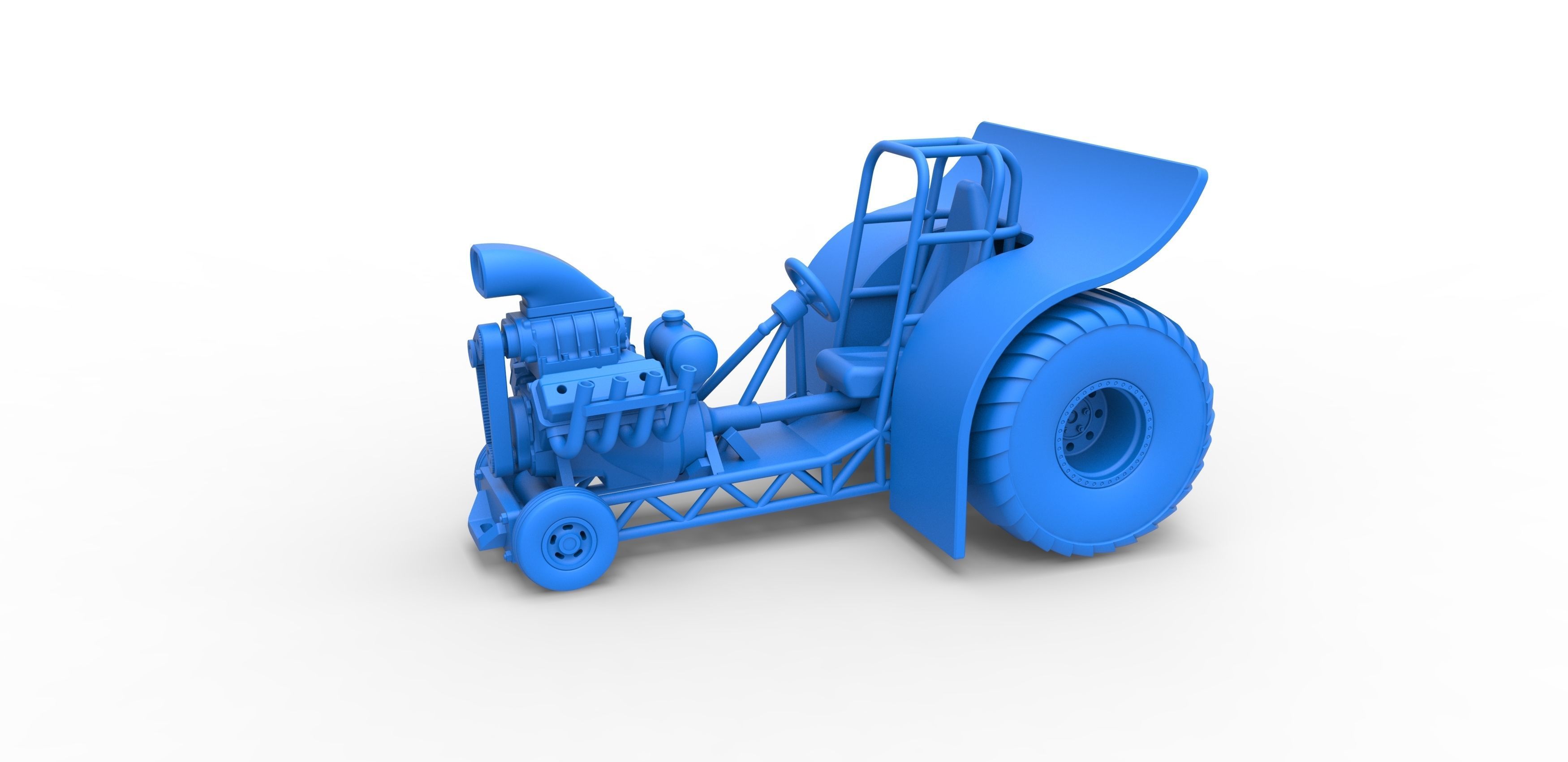 Mini Rod pulling tractor Scale 1 to 25 3D print model_14