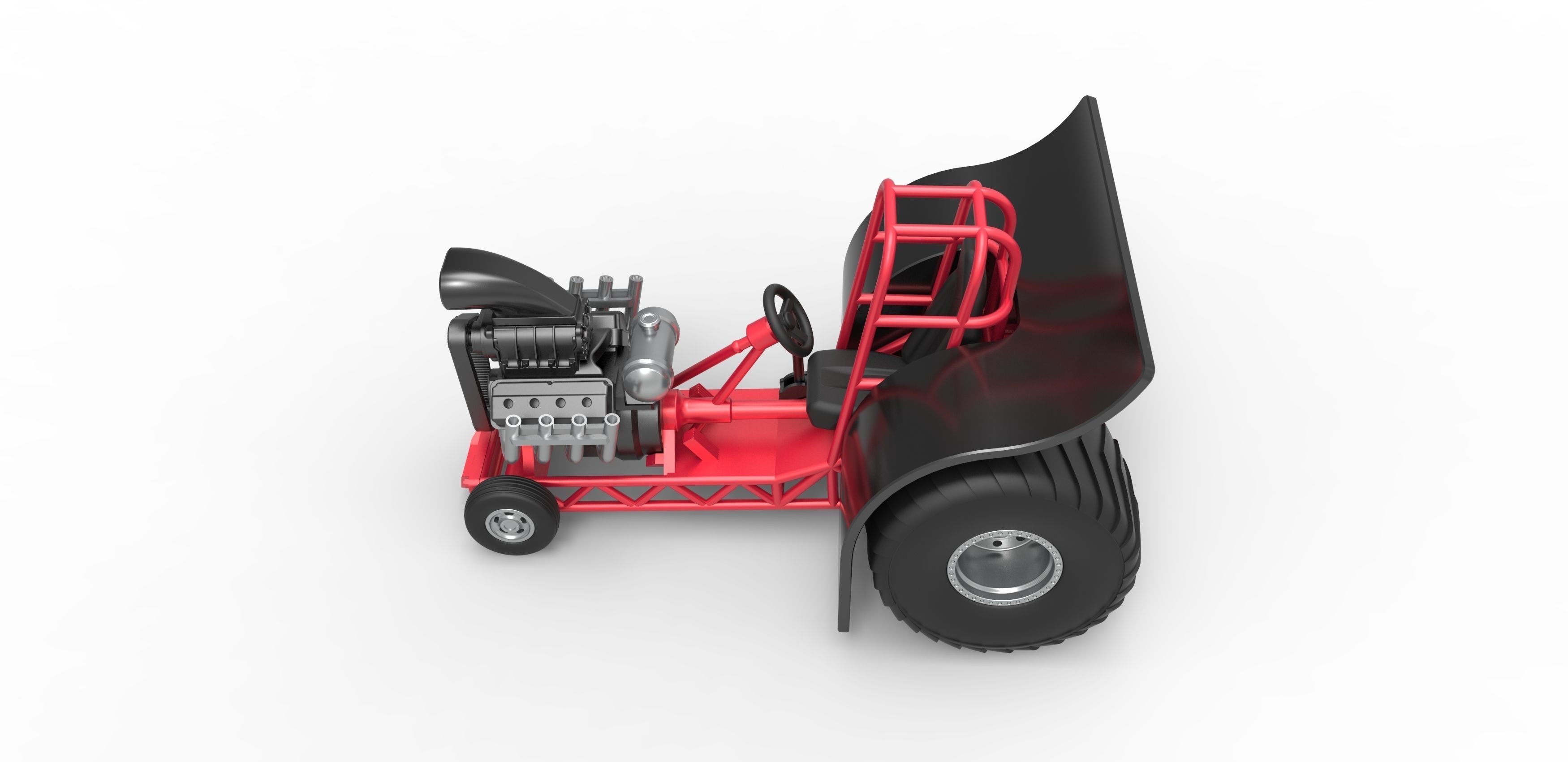 Mini Rod pulling tractor Scale 1 to 25 3D print model_8