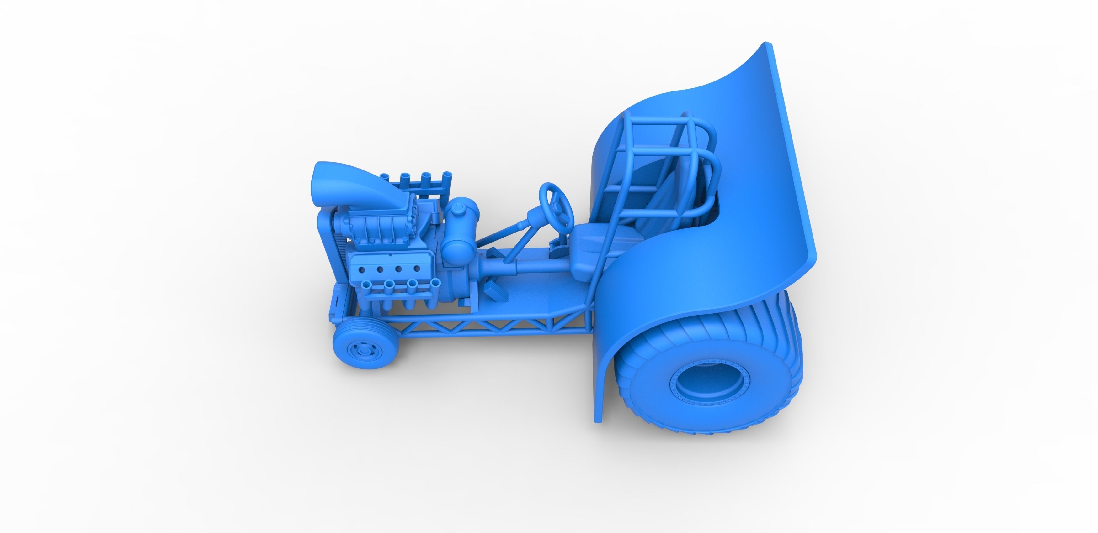 Mini Rod pulling tractor Scale 1 to 25 3D print model_21