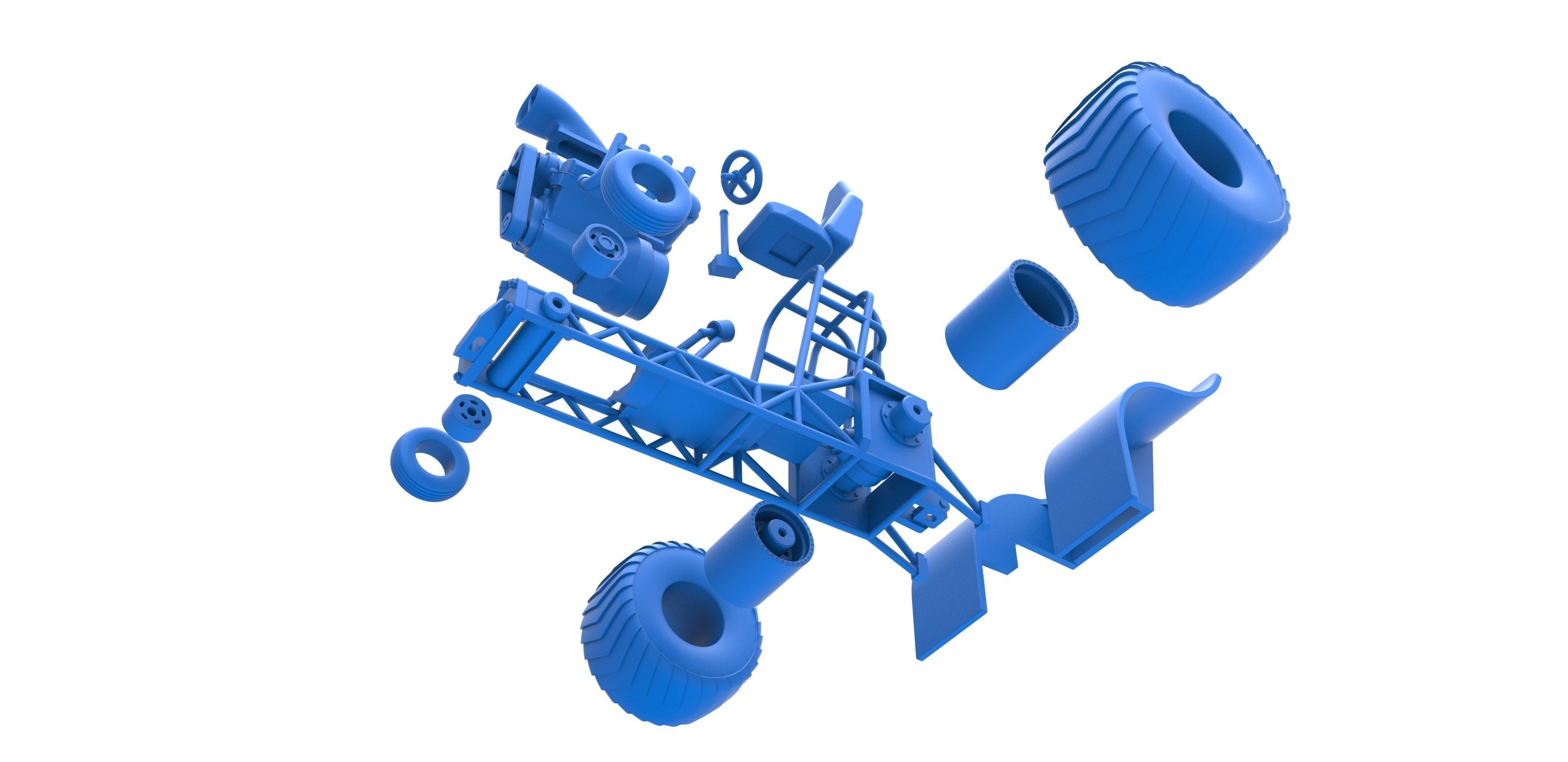 Mini Rod pulling tractor Scale 1 to 25 3D print model_28
